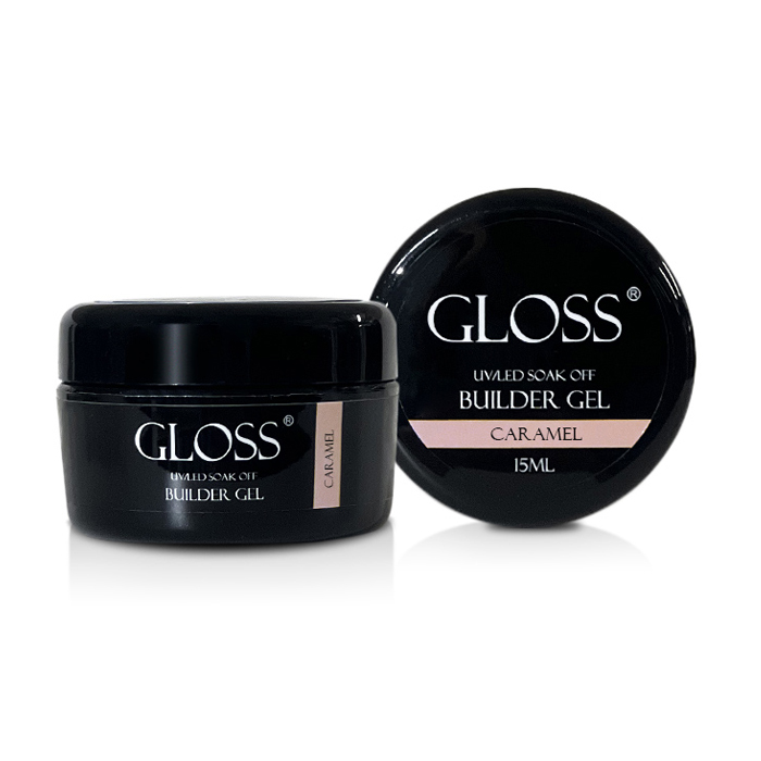 Однофазний гель для нігтів Gloss Builder Gel UV/LED Soak Off, Caramel, 15 мл