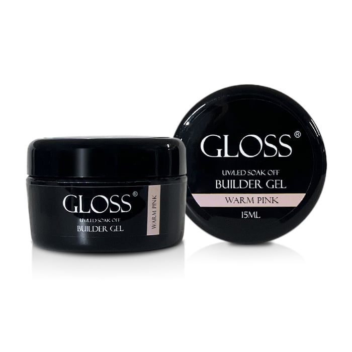 Однофазний гель для нігтів Gloss Builder Gel UV/LED Soak Off, Warm Pink, 15 мл
