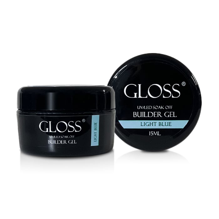 Однофазний гель для нігтів Gloss Builder Gel UV/LED Soak Off, Ligth blue, 15 мл