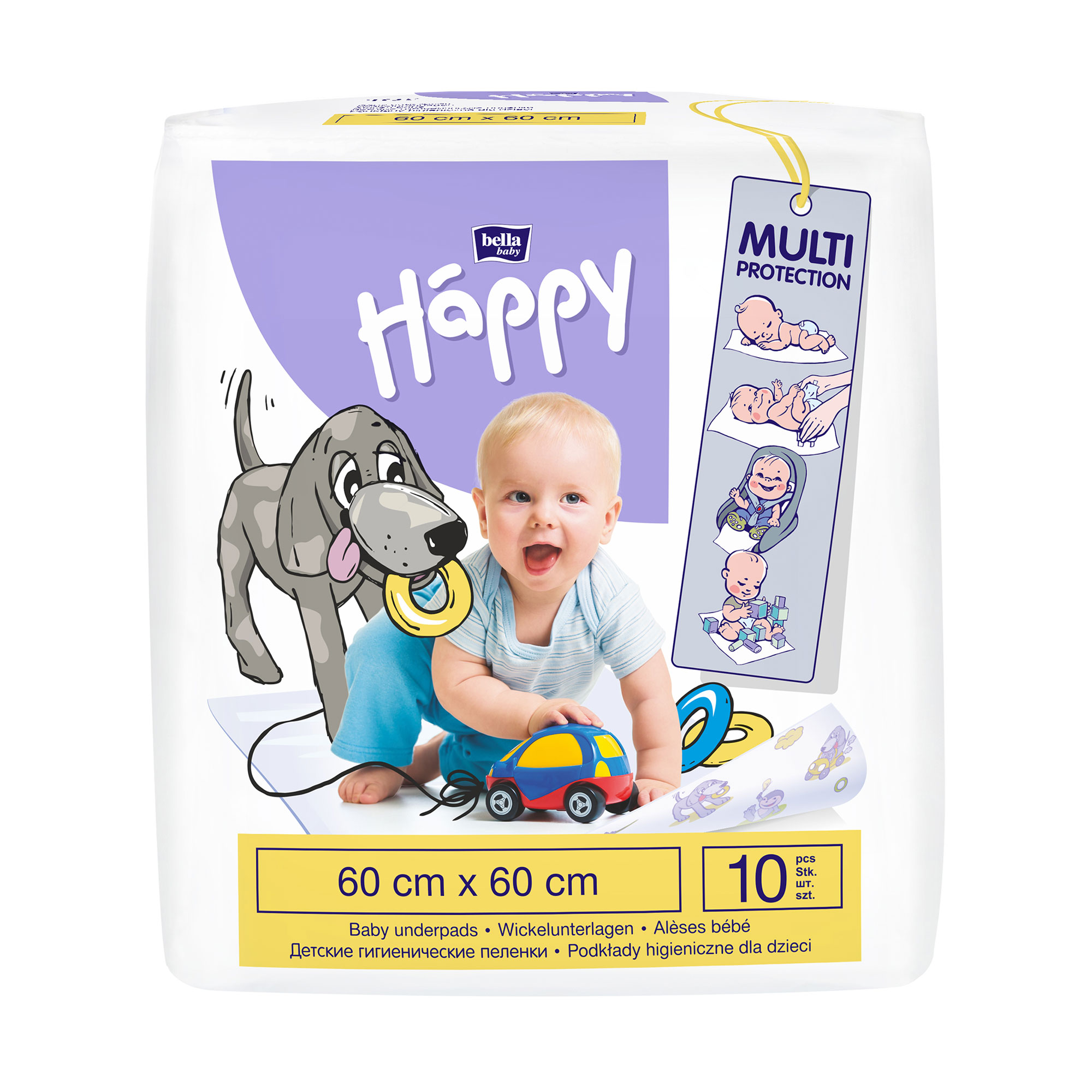 Одноразові гігієнічні пелюшки Happy Bella Baby 60*60 см, 10 шт
