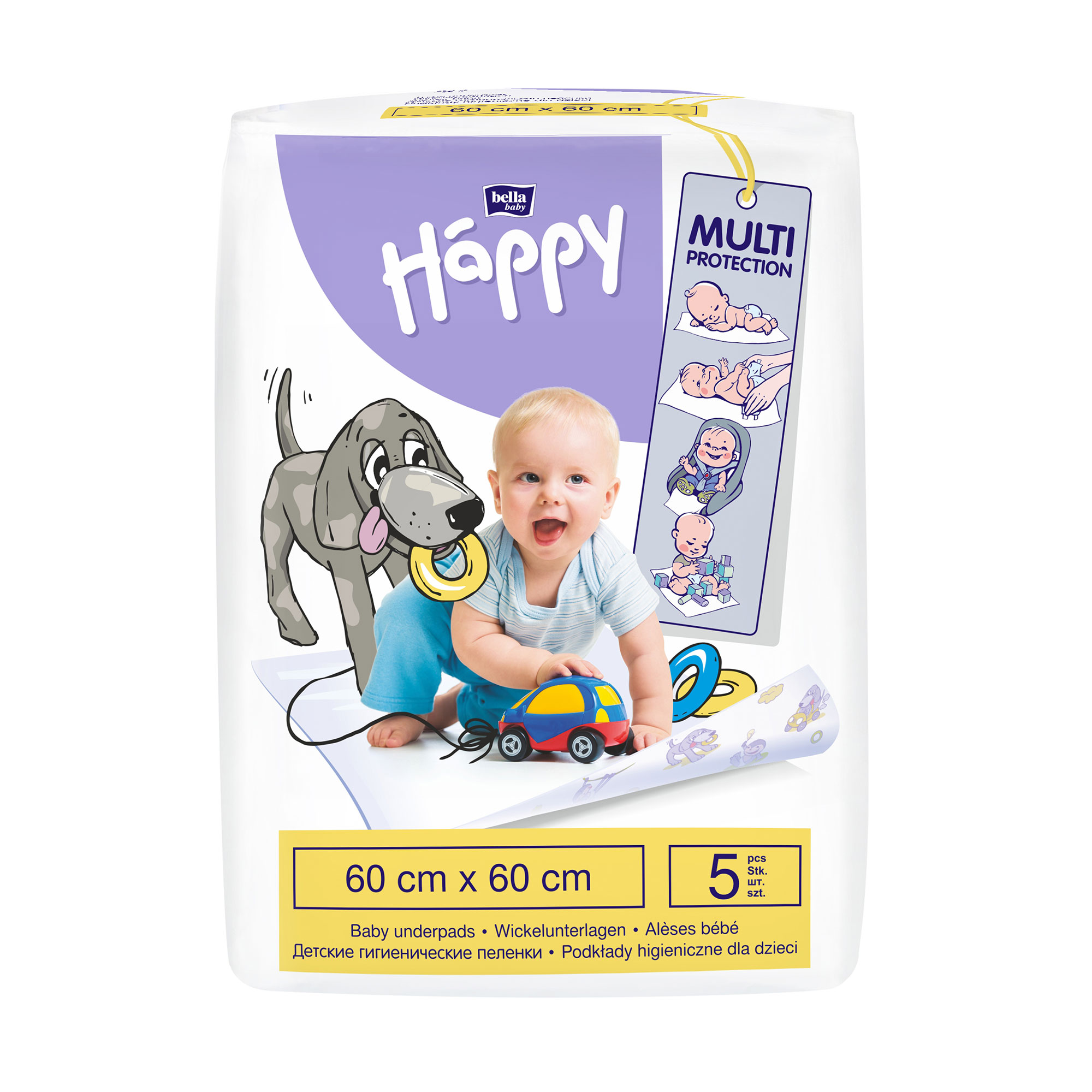 Одноразові гігієнічні пелюшки Happy Bella Baby 60*60 см, 5 шт