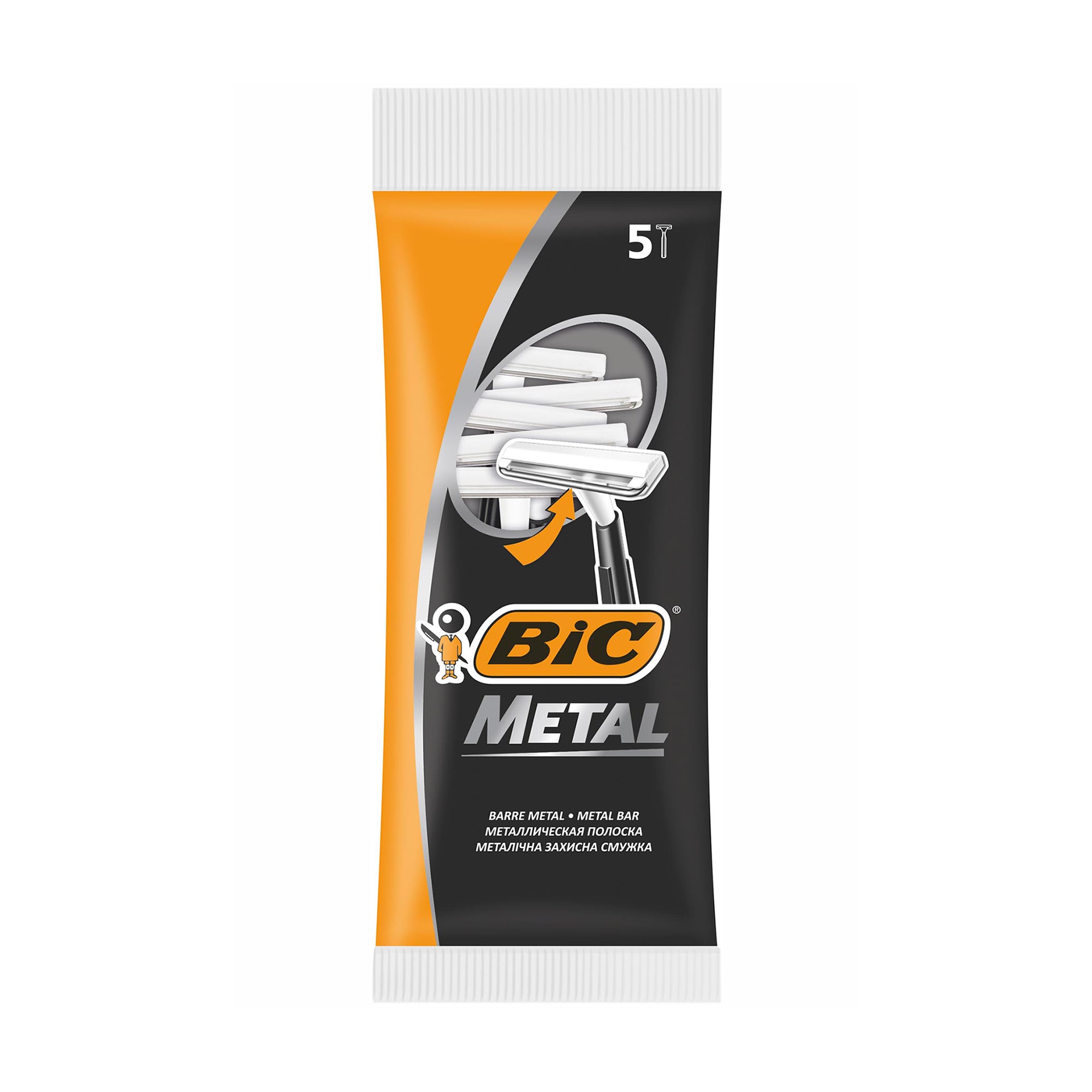 Одноразові станки для гоління BIC Metal чоловічі, 5 шт