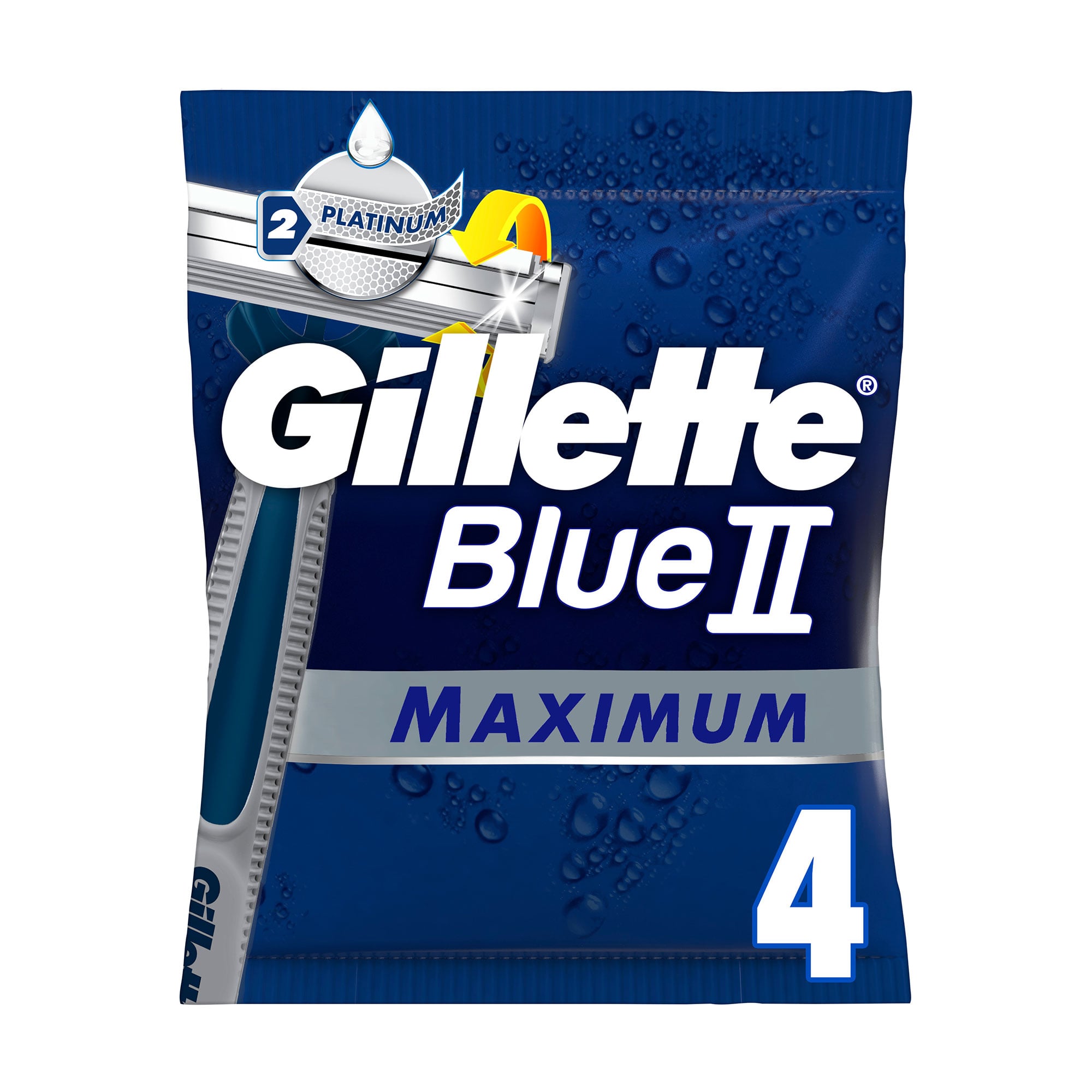 Одноразові станки для гоління чоловічі (бритви) Gillette Blue2 Max, 4 шт