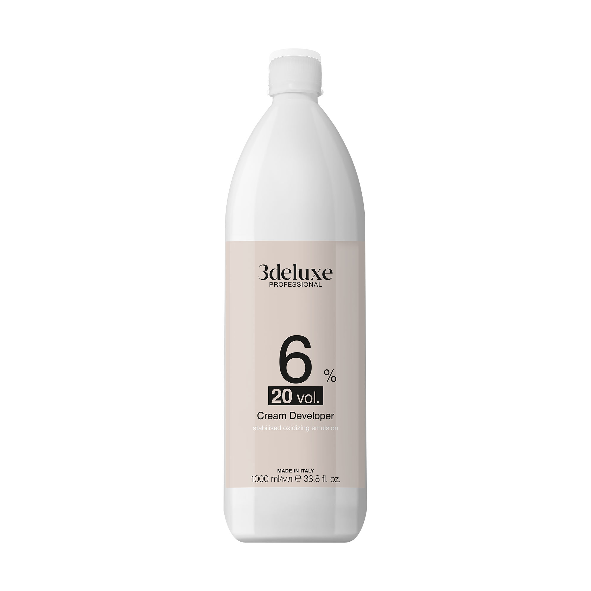 Окислювач для фарбування волосся 3DeLuXe Professional Cream Developer 6% (20 Vol), 1 л