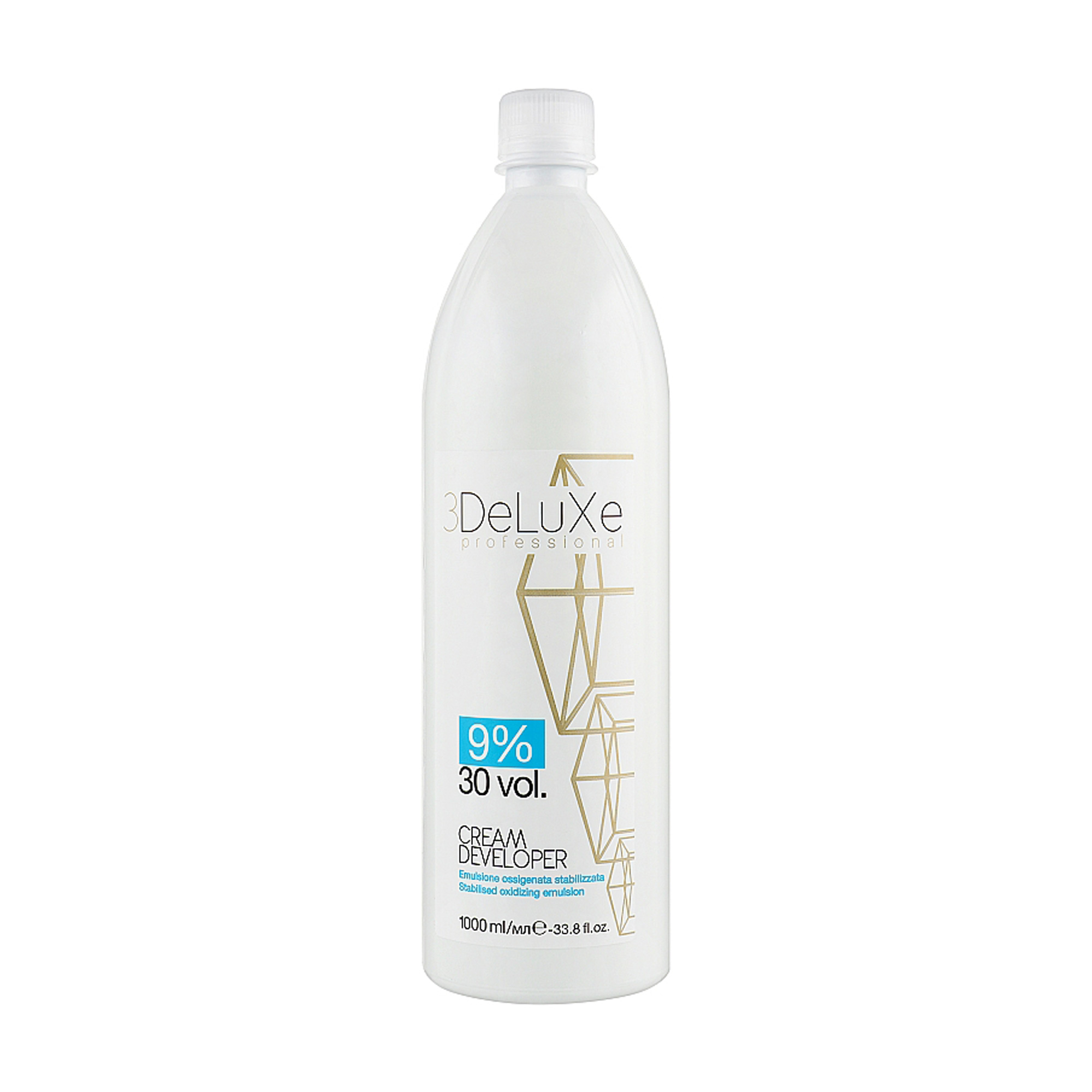Окислювач для фарбування волосся 3DeLuXe Professional Cream Developer 9% (30 Vol), 1 л