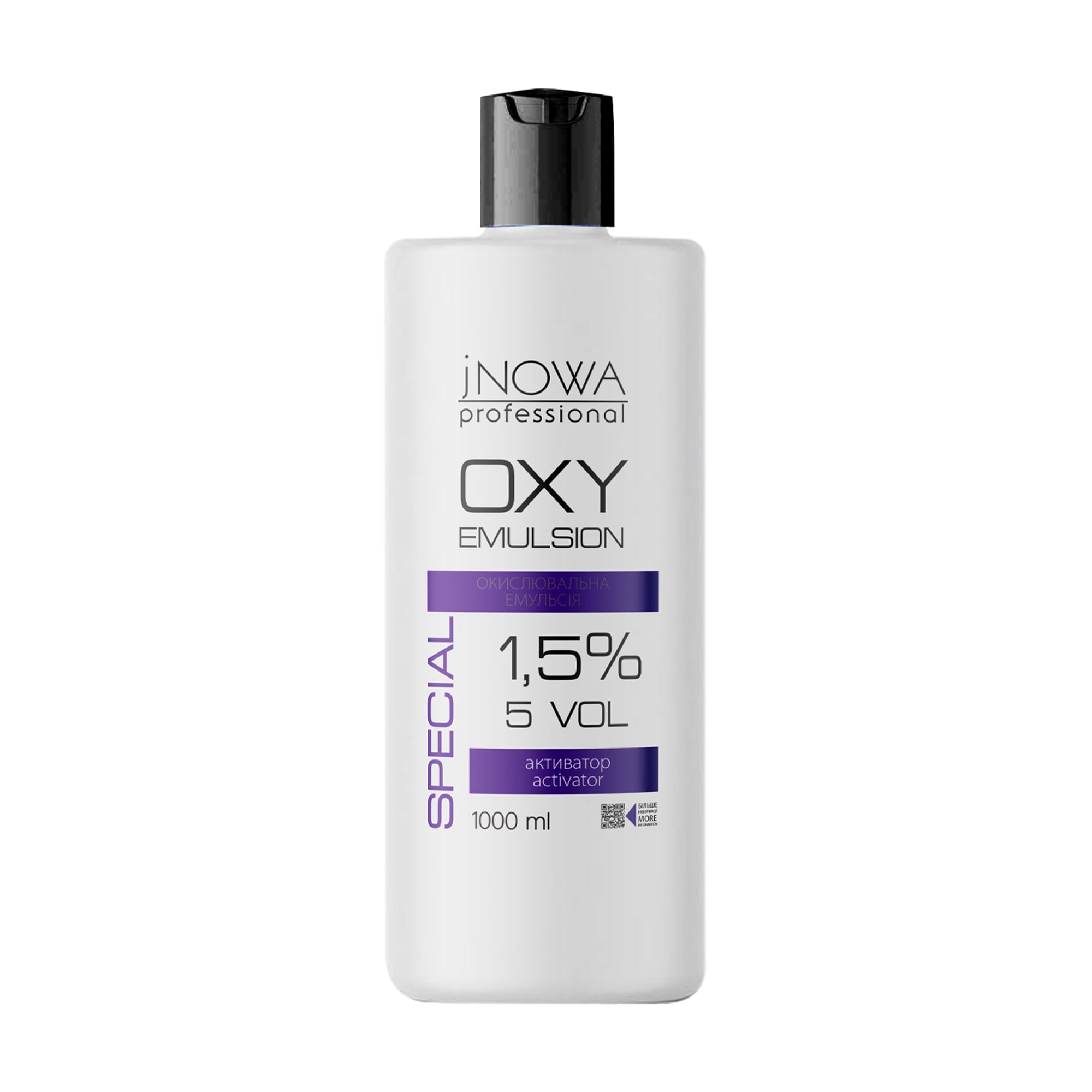 Окислювальна емульсія для фарбування волосся jNOWA Professional OXY Emulsoin 1.5% (5 Vol), 1 л