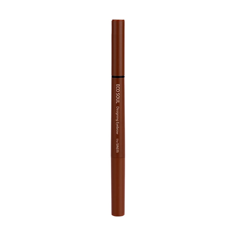 Олівець для брів 3в1 The Saem Eco Soul Designing Eyebrow 02 Dark Brown, 0.2 г + 0.12 г