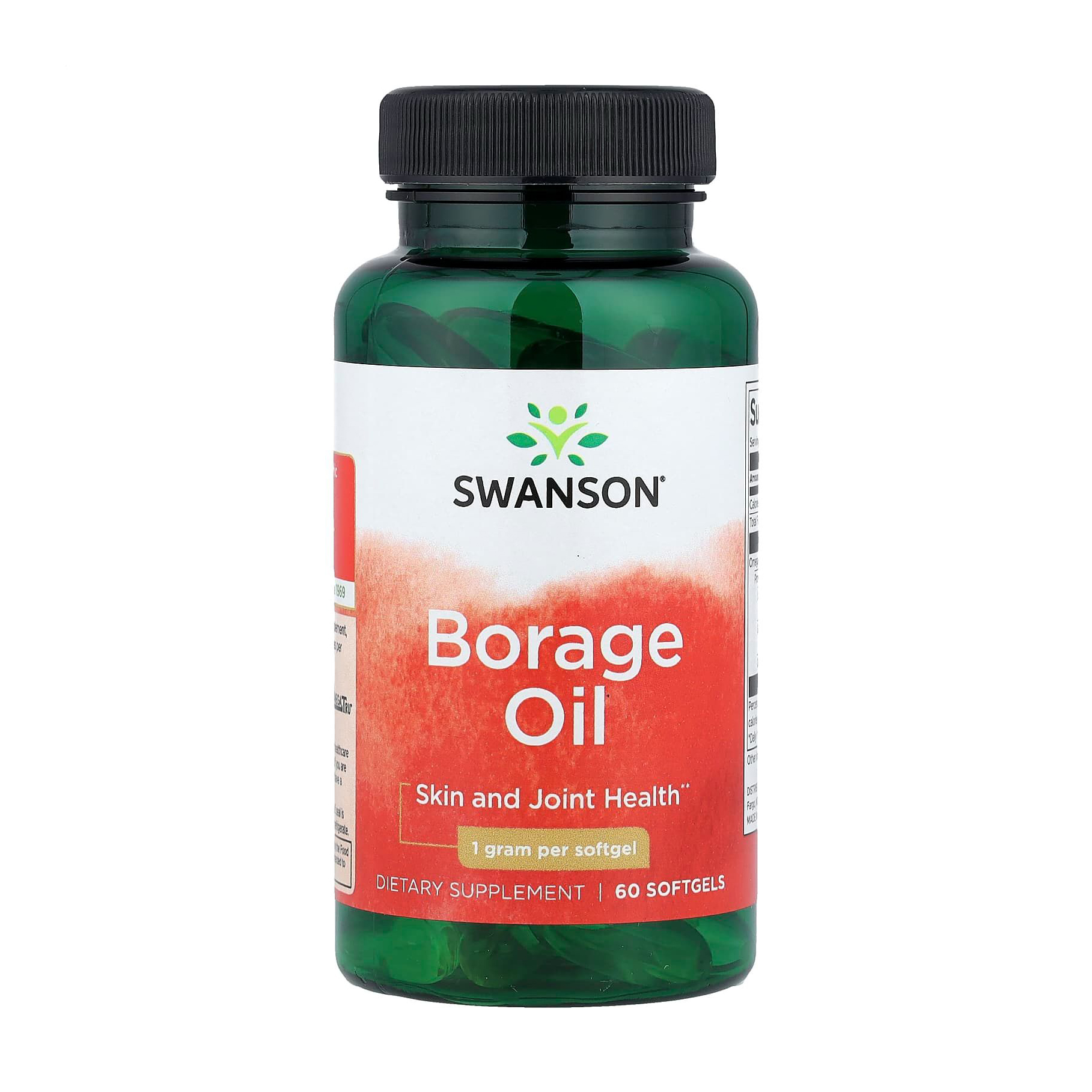 Олія огірочника Swanson Borage Oil 1000 мг, 60 гелевих капсул