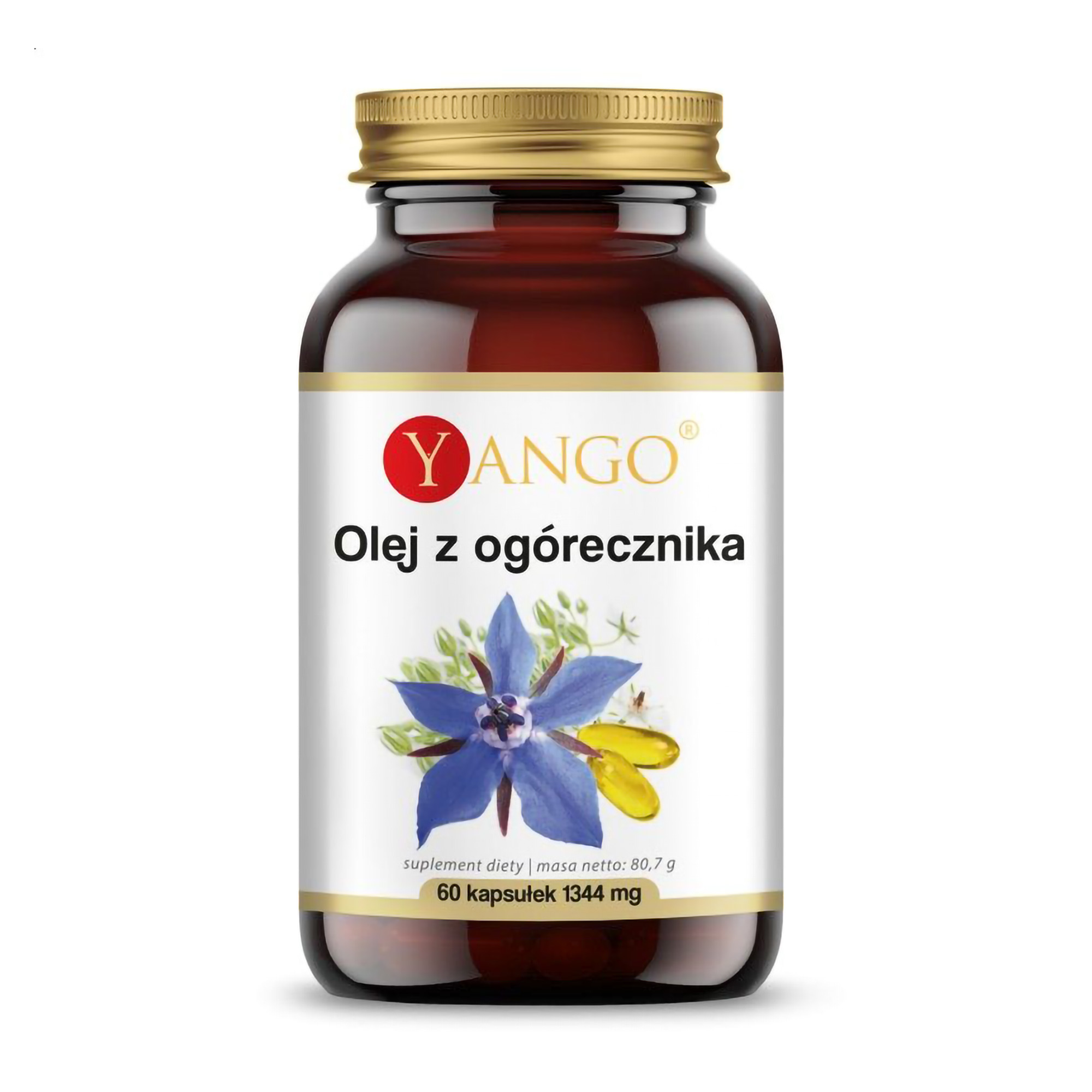 Олія огірочника Yango Borage Oil 1344 мг, 60 капсул