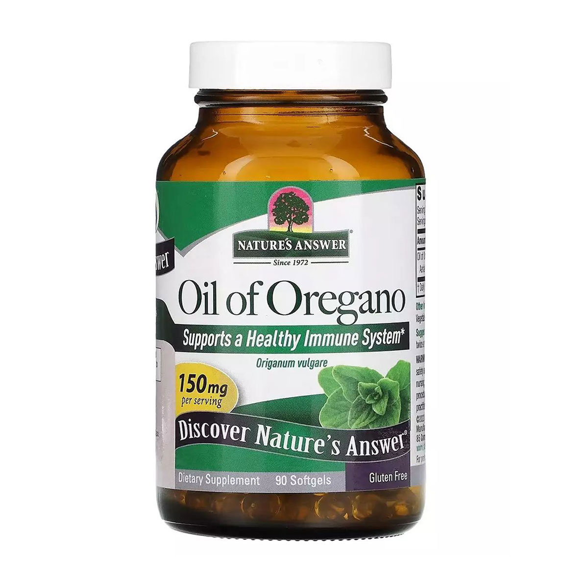 Олія орегано Nature's Answer Oil of Oregano, 150 мг, 90 гелевих капсул