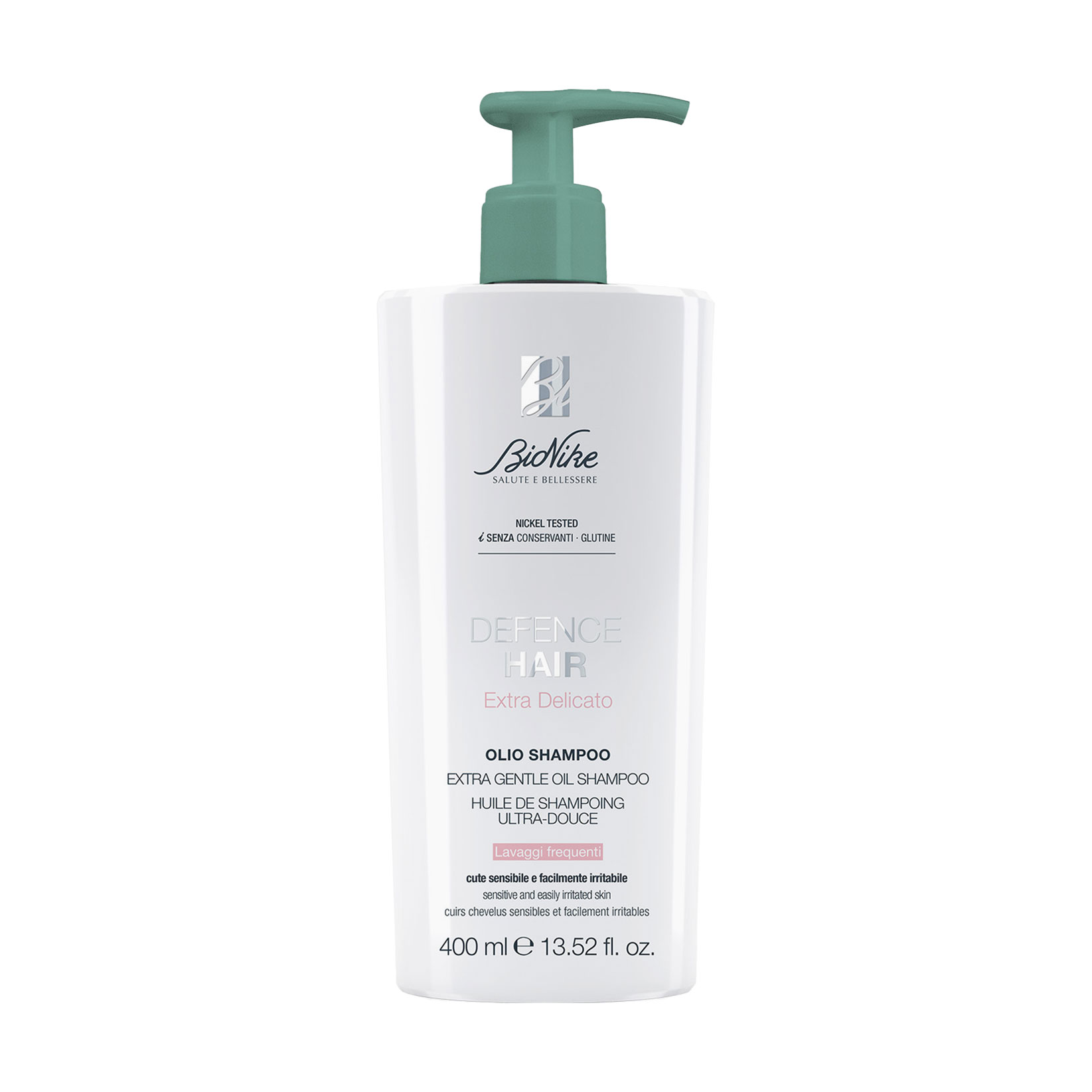Олійний шампунь BioNike Defence Hair Extra Gentle Oil Shampoo для чутливої шкіри голови, 400 мл