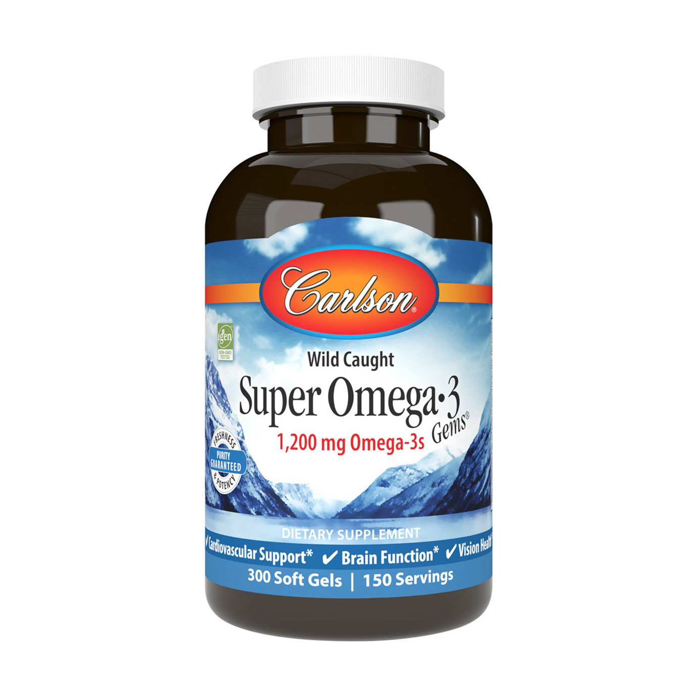 Омега-3 Carlson Labs Super Omega-3 Gems, 1200 мг, 300 гелевих капсул