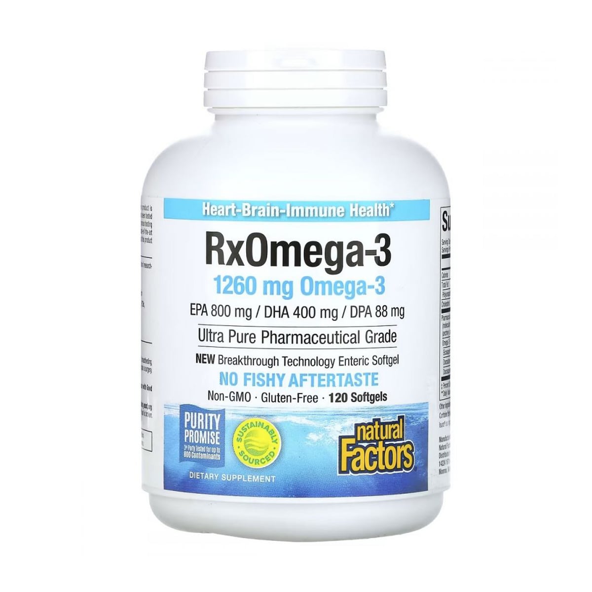 Омега-3 Natural Factors RxOmega-3, 1260 мг, 120 гелевих капсул