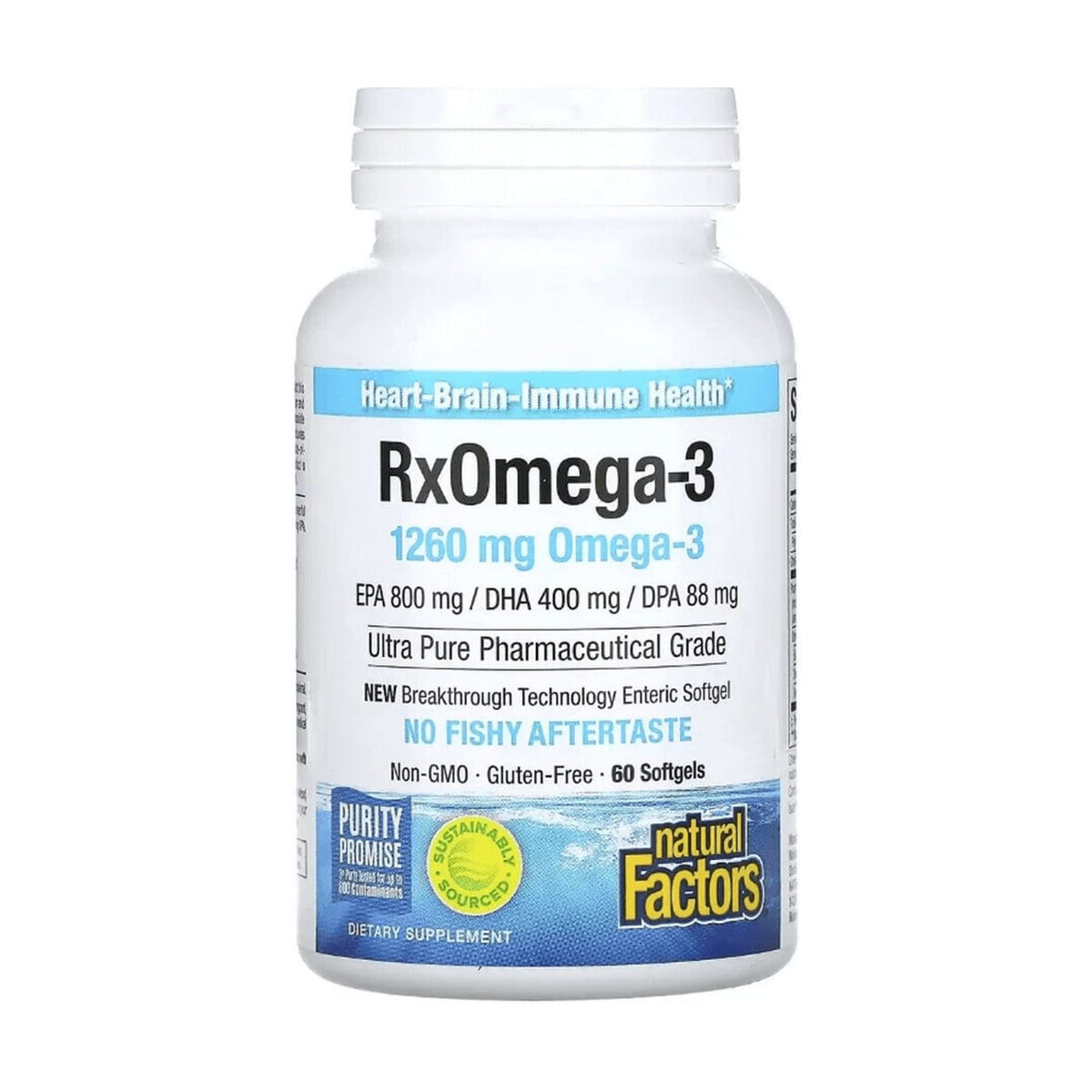 Омега-3 Natural Factors RxOmega-3, 1260 мг, 60 гелевих капсул