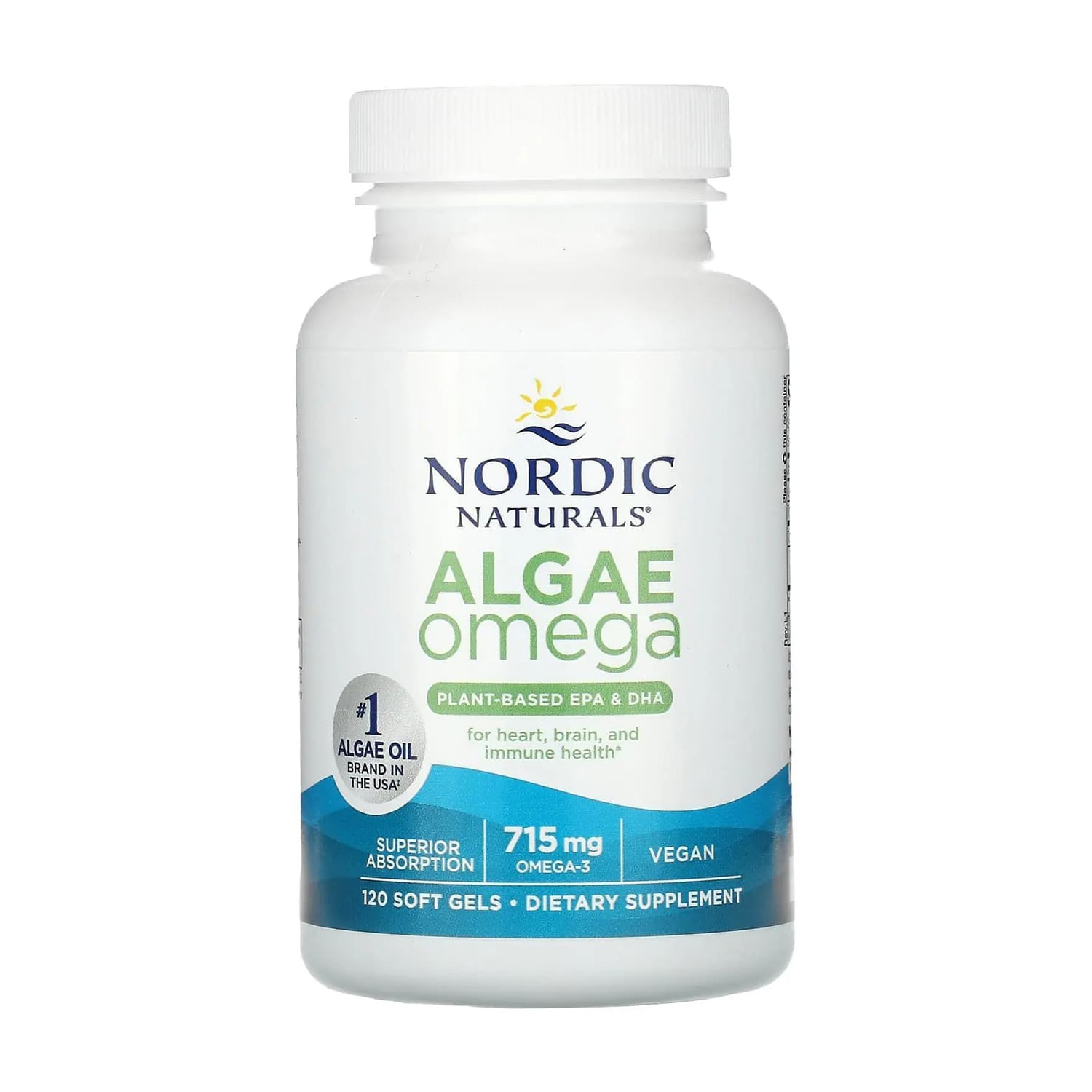 Омега-3 Nordic Naturals Algae Omega з водоростей, 715 мг, 120 гелевих капсул