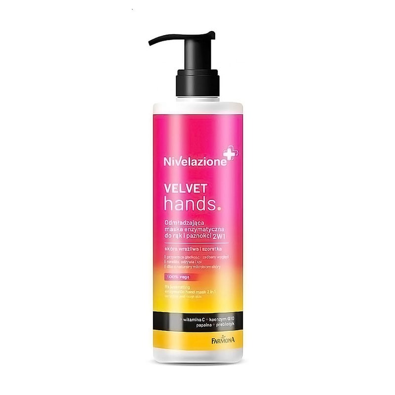 Омолоджувальна ензимна маска для рук Farmona Nivelazione Enzyme Hands Mask 2в1 для чутливої для грубої шкіри, 200 мл