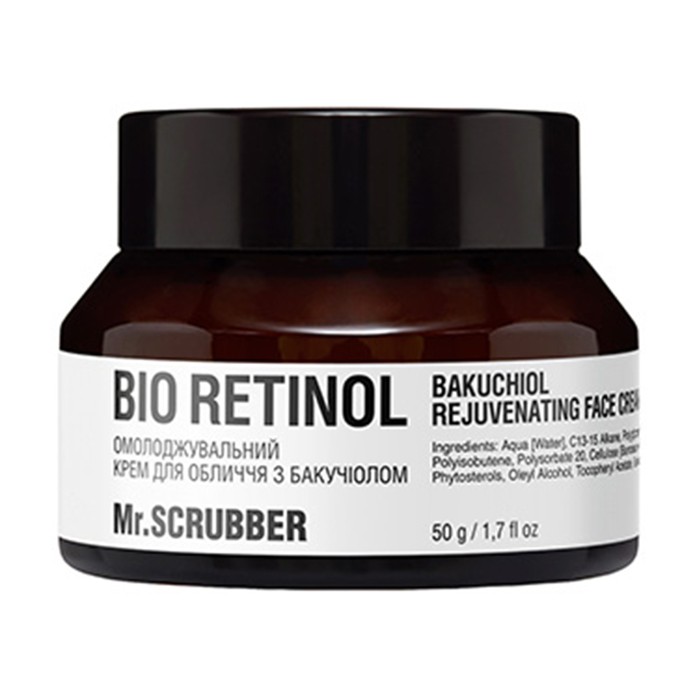 Омолоджувальний крем для обличчя Mr.Scrubber Bio Retinol Face Cream з бакучіолом, 50 г