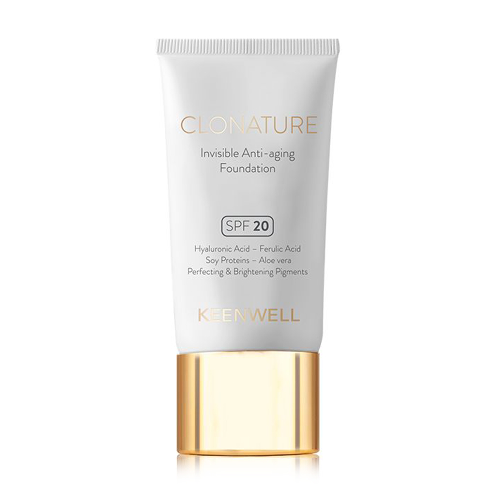 Омолоджувальний тональний флюїд для обличчя Keenwell Clonature Invisible Anti-Aging Foundation SPF 20, тон 2, 30 мл