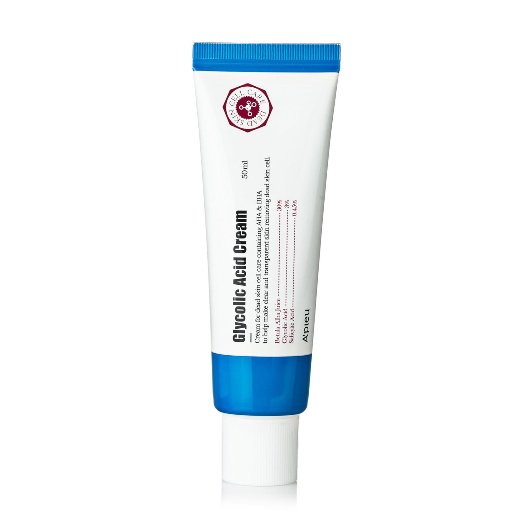 Оновлювальний крем-пілінг для обличчя A'pieu Glycolic Acid Cream з AHA та BHA кислотами, 50 мл