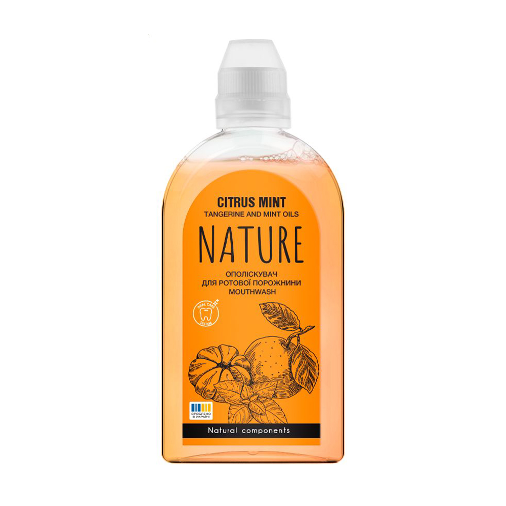 Ополіскувач для ротової порожнини Bioton Cosmetics Nature Mouthwash Цитрусова м'ята, 350 мл