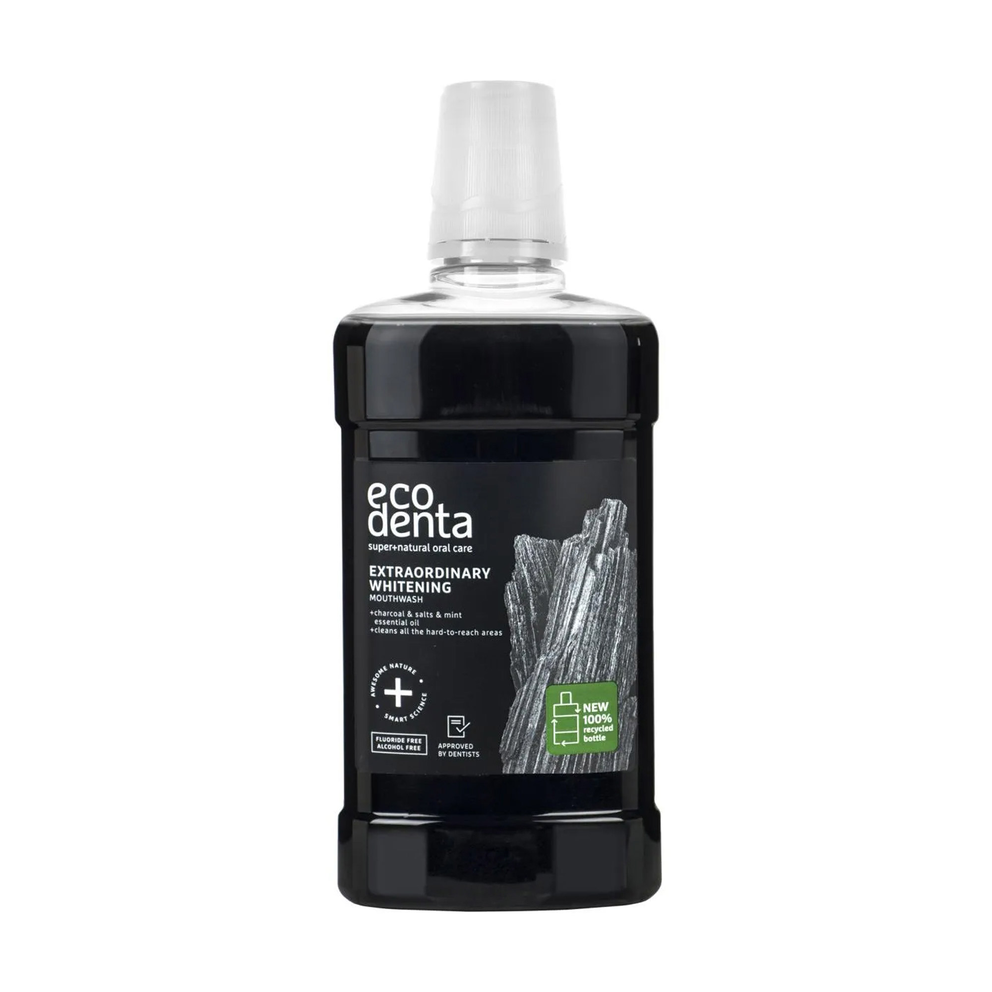 Ополіскувач для ротової порожнини Ecodenta Expert Line Extraordinary Whitening Mouthwash з чорним вугіллям, 500 мл
