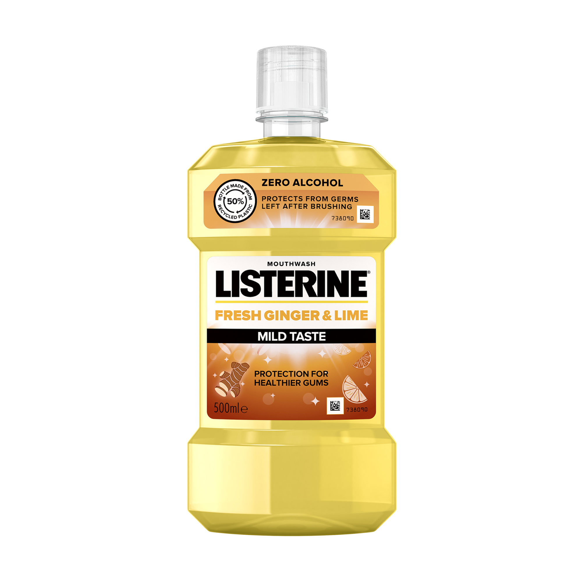 Ополіскувач для ротової порожнини Listerine з натуральними екстрактами імбиру та лайму, 500 мл