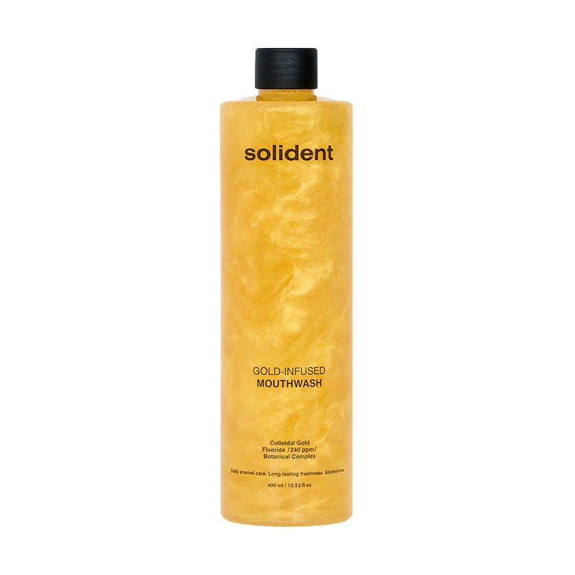 Ополіскувач для ротової порожнини Solident Gold-Infused Mouthwash із колоїдним золотом, 400 мл
