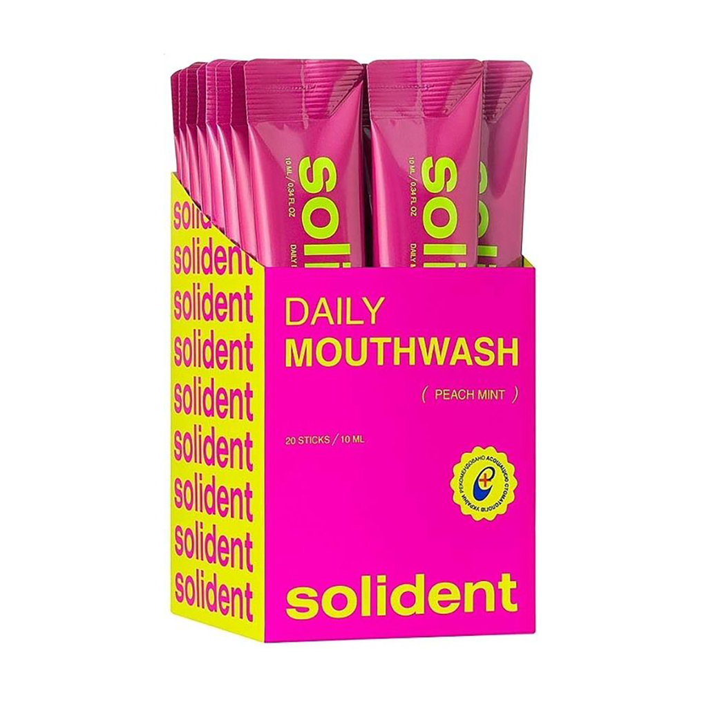 Ополіскувач для ротової порожнини в стіках Solident Daily Mouthwash, Peach Mint, 20*10 мл