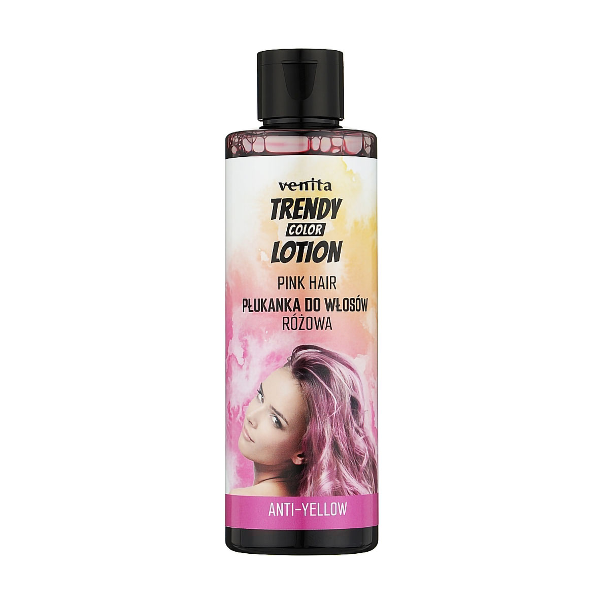 Ополіскувач Venita Salon Professional Anty-Yellow для освітленого та сивого волосся, Pink, 200 мл