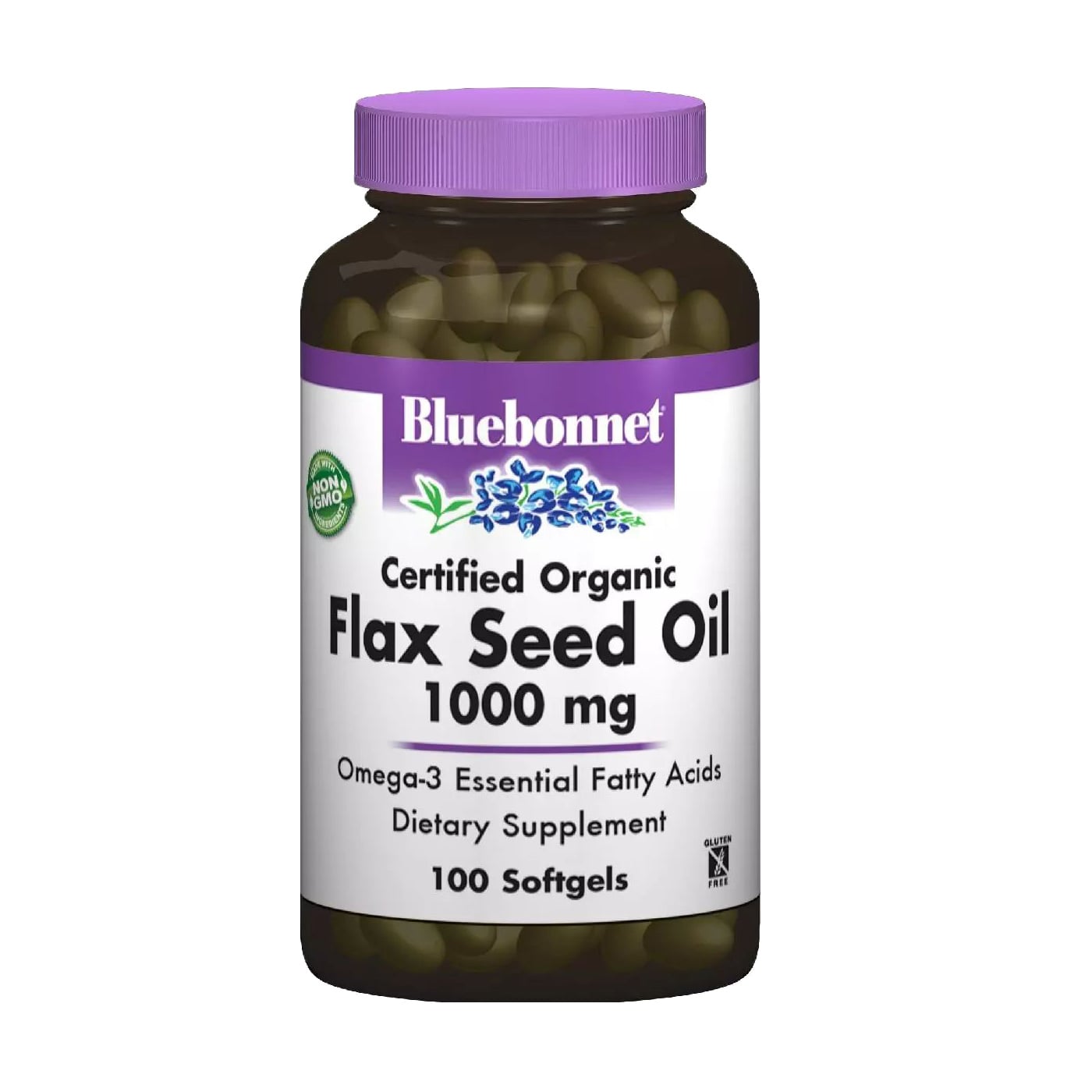 Органічна лляна олія Bluebonnet Nutrition Flax Seed Oil 1000 мг, 100 желатинових капсул