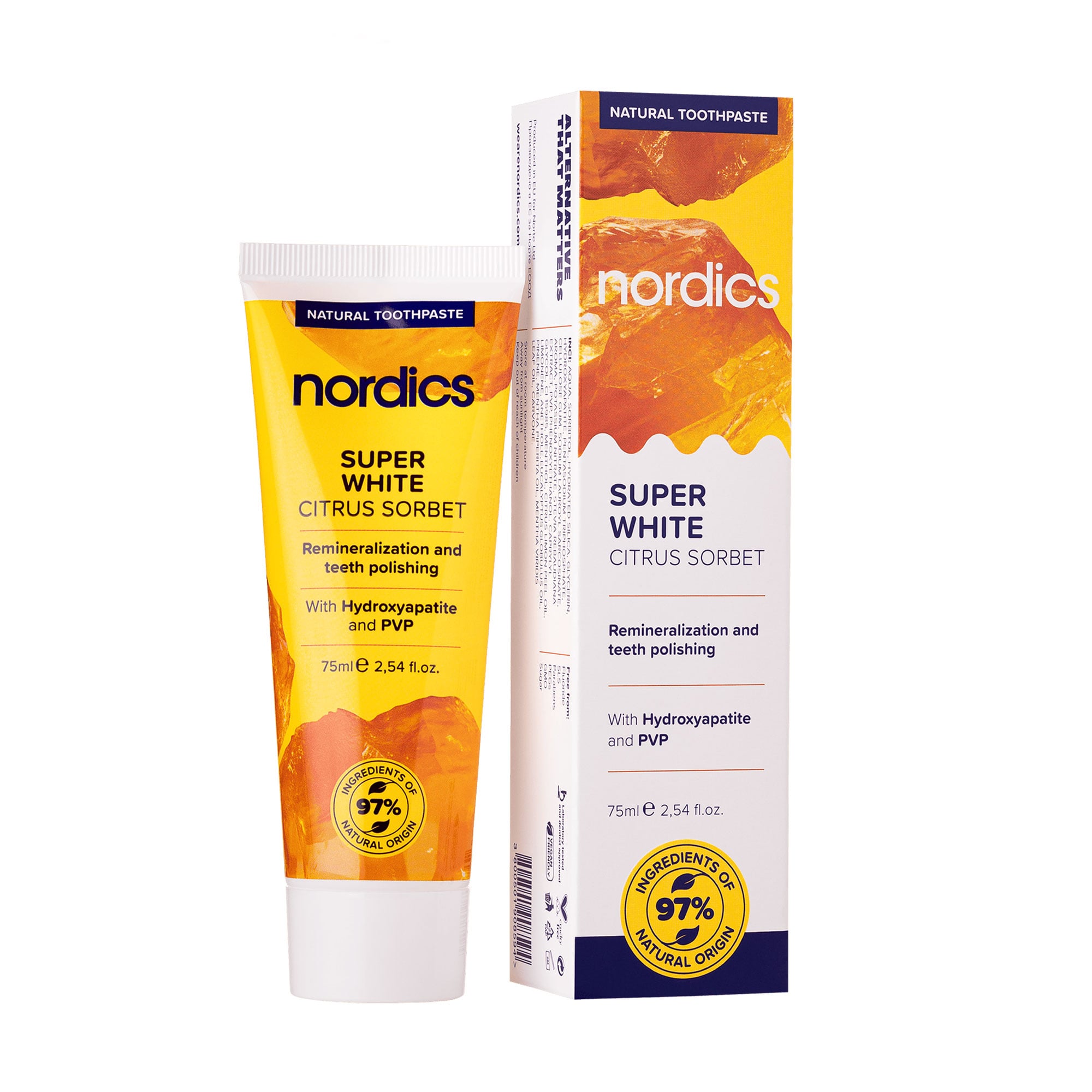 Органічна зубна паста Nordics Super White Liquid Enamel, 75 мл