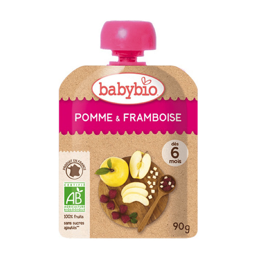 Органічне пюре Babybio з яблука та малини, 90 г