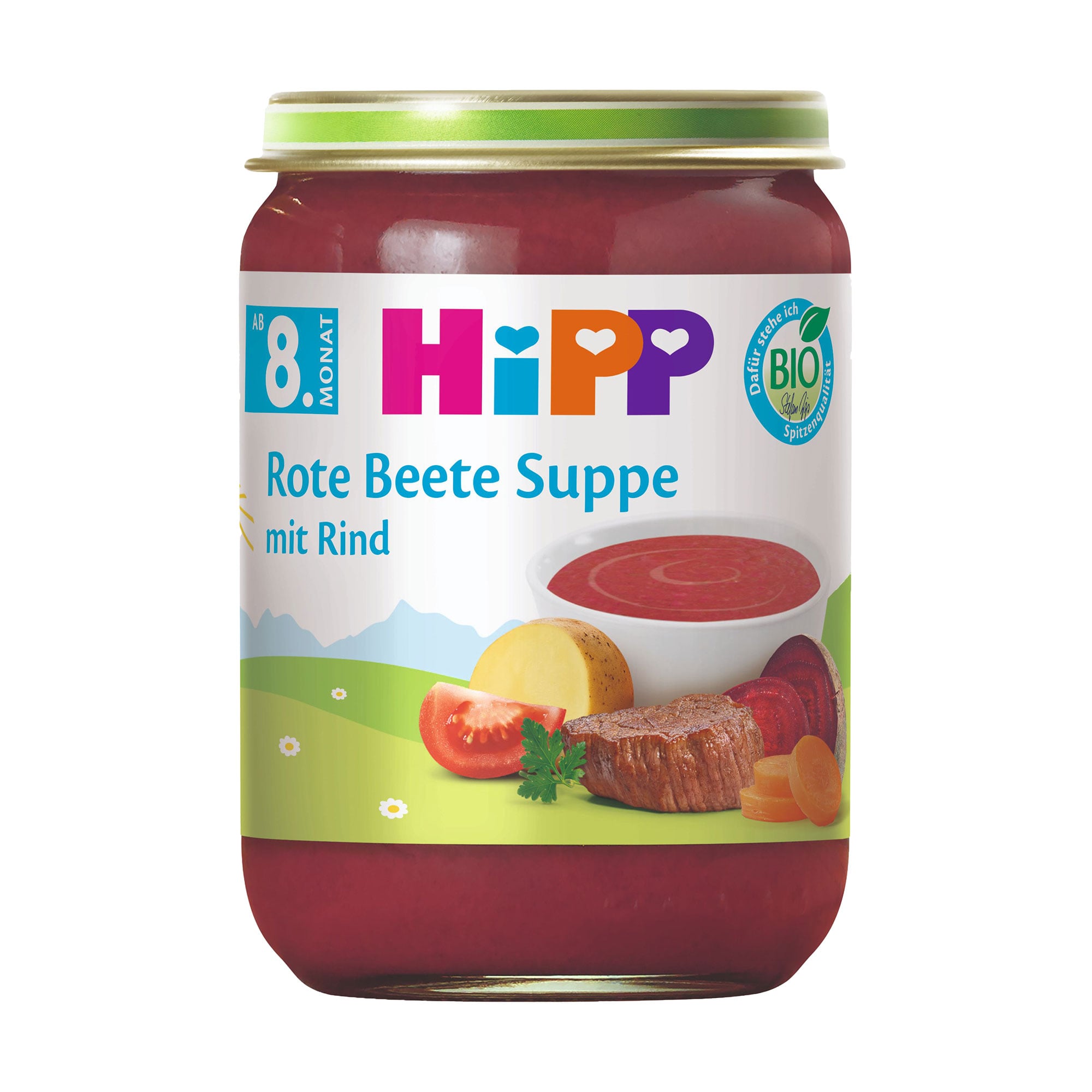 Органічний борщик HIPP з яловичиною, від 8 місяців, 190 г