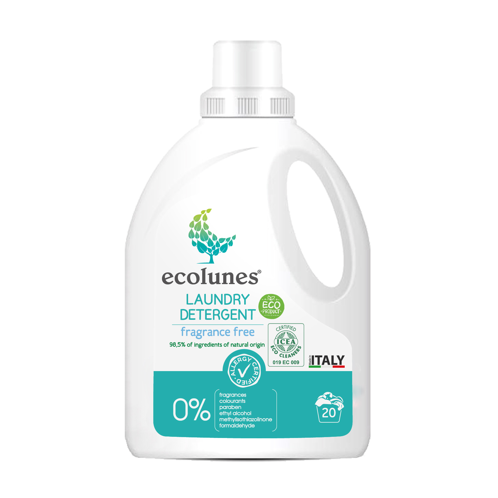 Органічний гель для прання Ecolunes, 20 циклів прання, 1 л
