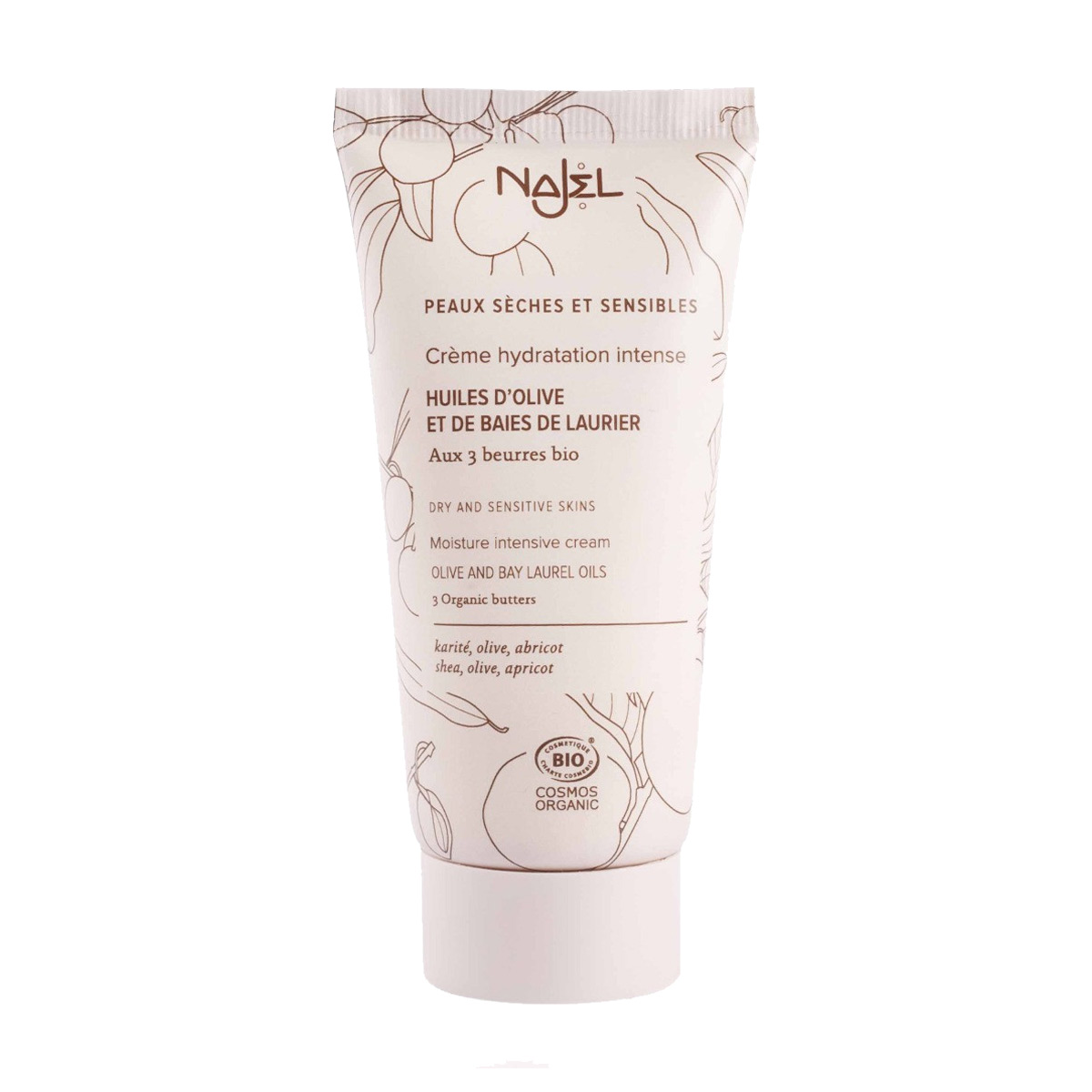 Органічний інтенсивно зволожувальний крем для обличчя Najel Moisture Intensive Cream для сухої та чутливої шкіри, 50 мл