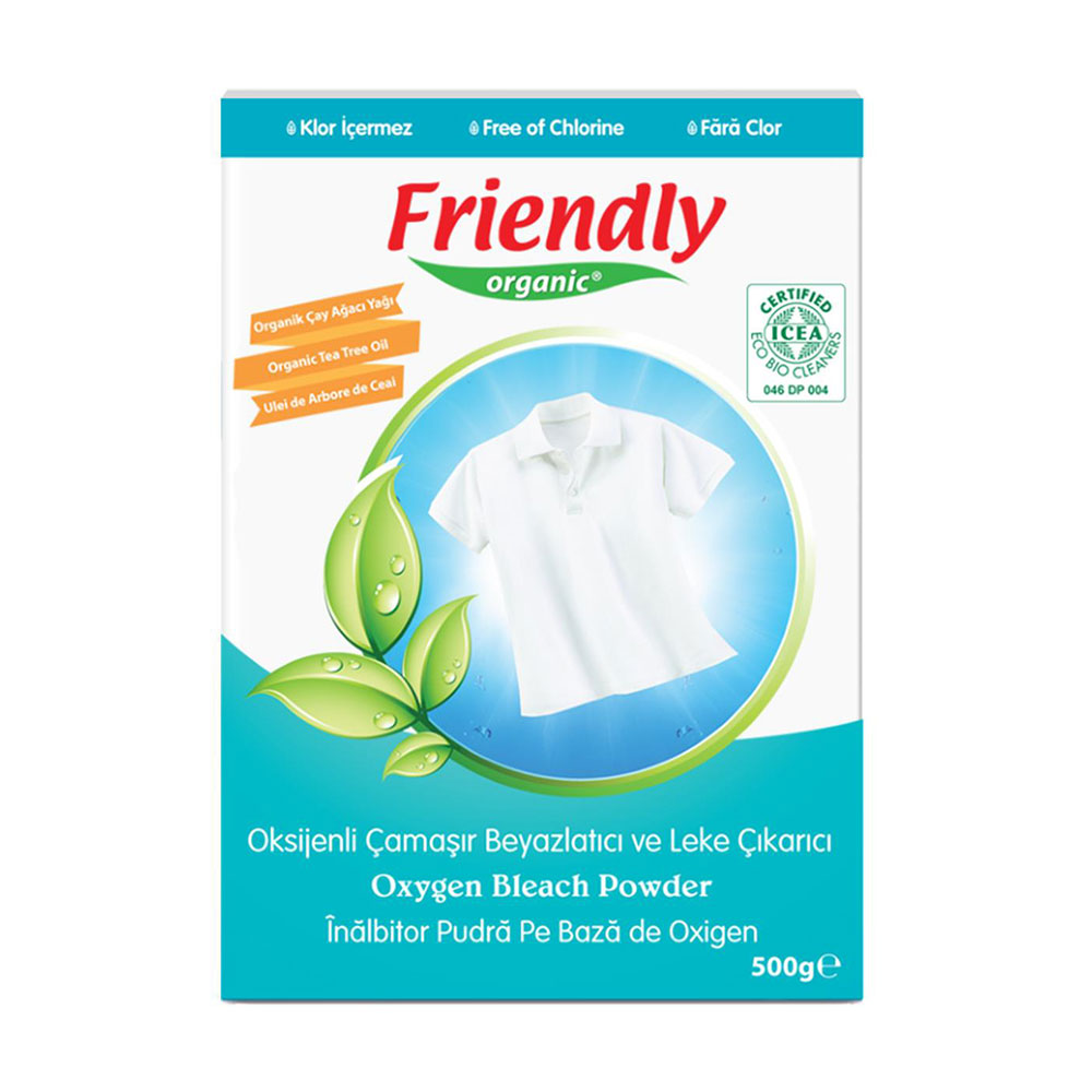 Органічний кисневий порошок для видалення плям Friendly Organic, 500 г