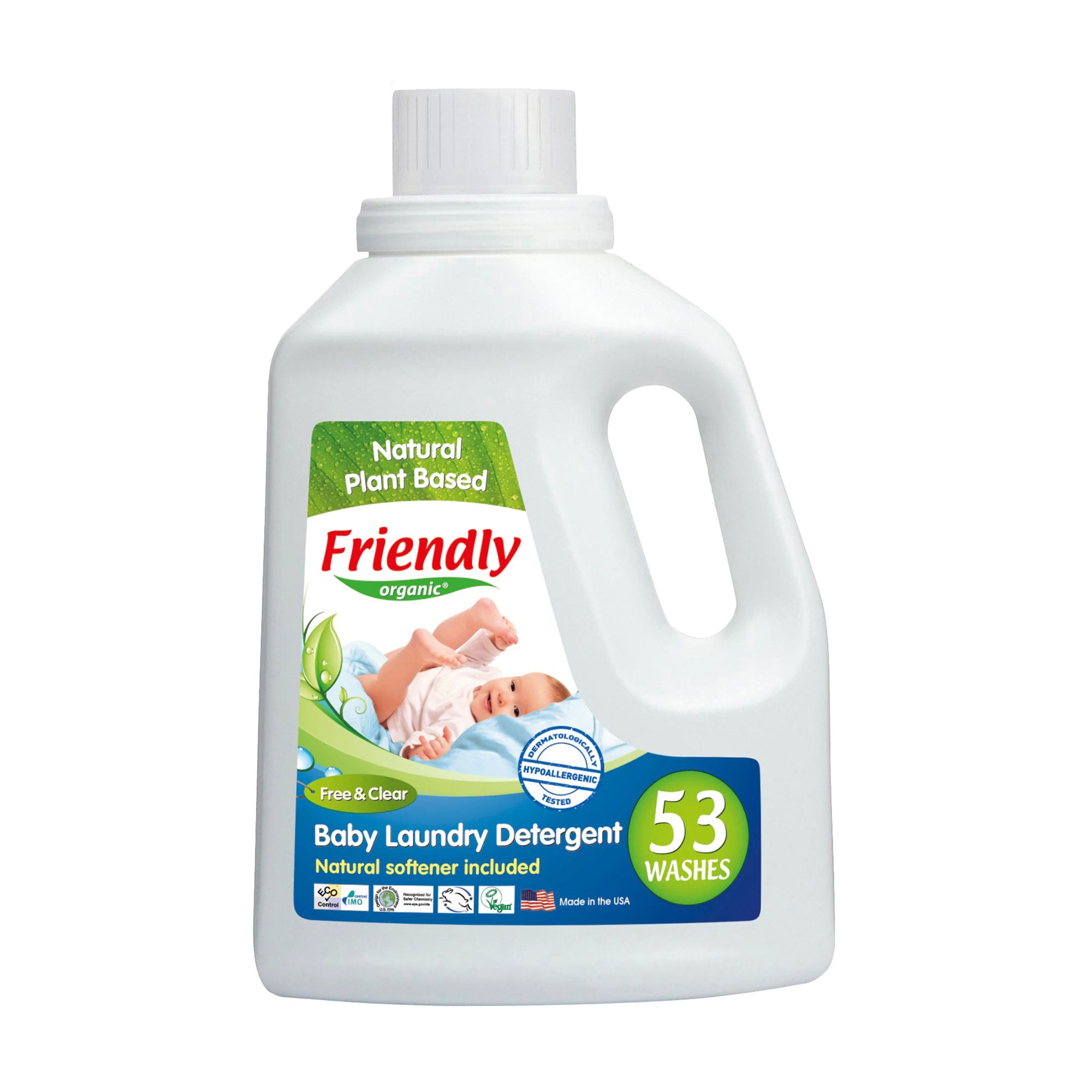 Органічний засіб для прання дитячої білизни Friendly Organic без запаху, 53 циклів прання, 1.56 л