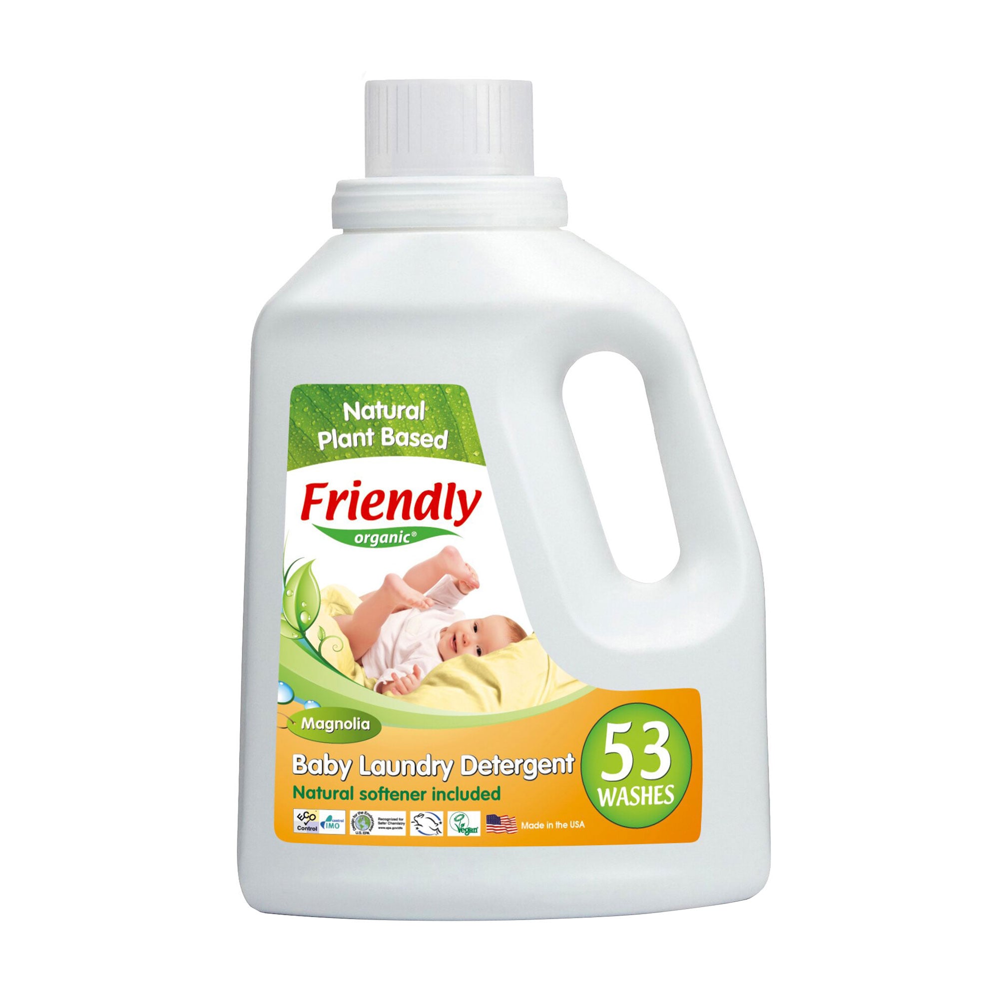 Органічний засіб для прання дитячої білизни Friendly Organic Магнолія, 53 циклів прання, 1.56 л