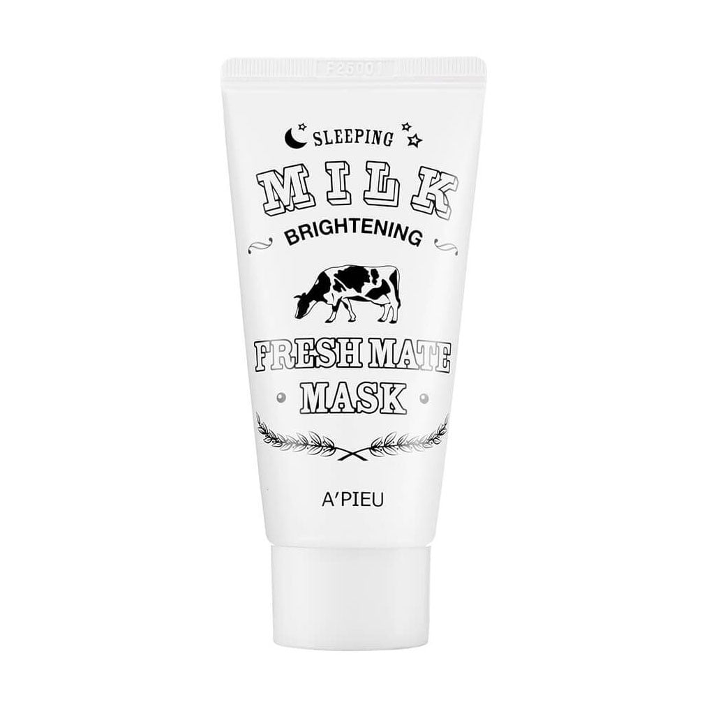 Освітлювальна нічна маска для обличчя A'pieu Fresh Mate Milk Mask з молочними протеїнами, 50 мл