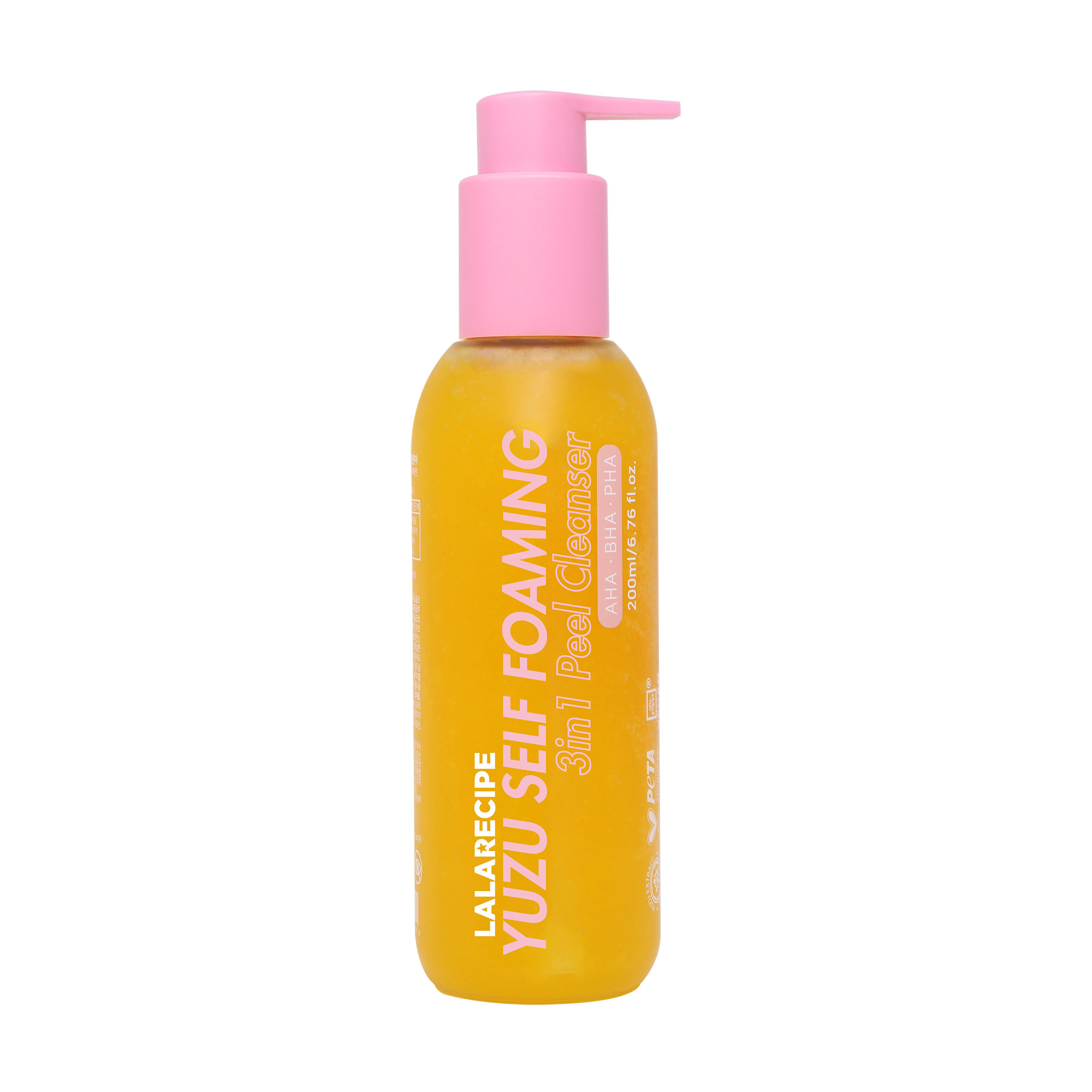 Освітлювальна пінка для вмивання Lalarecipe Yuzu Self Foaming 3 In 1 Peel Cleanser з екстрактом юдзу, 200 мл