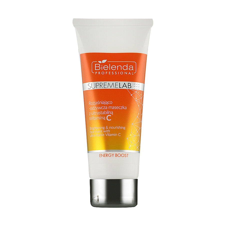 Освітлювальна та відновлювальна маска для обличчя Bielenda Professional Supremelab Energy Boost Face Mask зі стабільним вітаміном С, 70 мл
