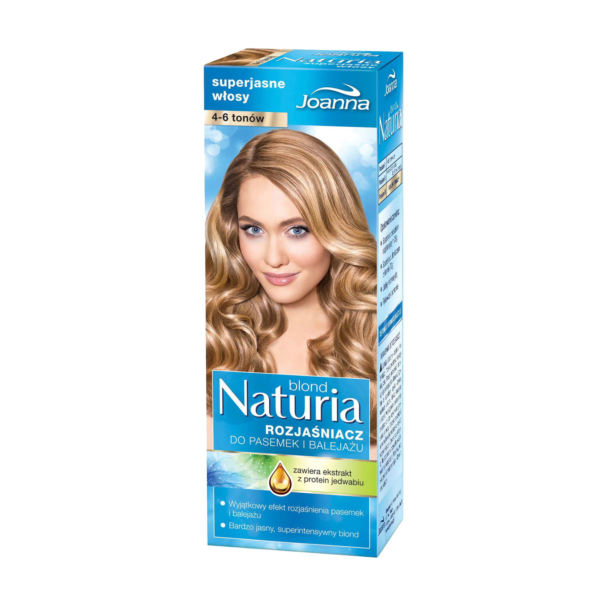 Освітлювальний крем для мелірованого волосся на 4-6 тонів Joanna Naturia Blond Hair Lightener Platinum Blond, 70 г