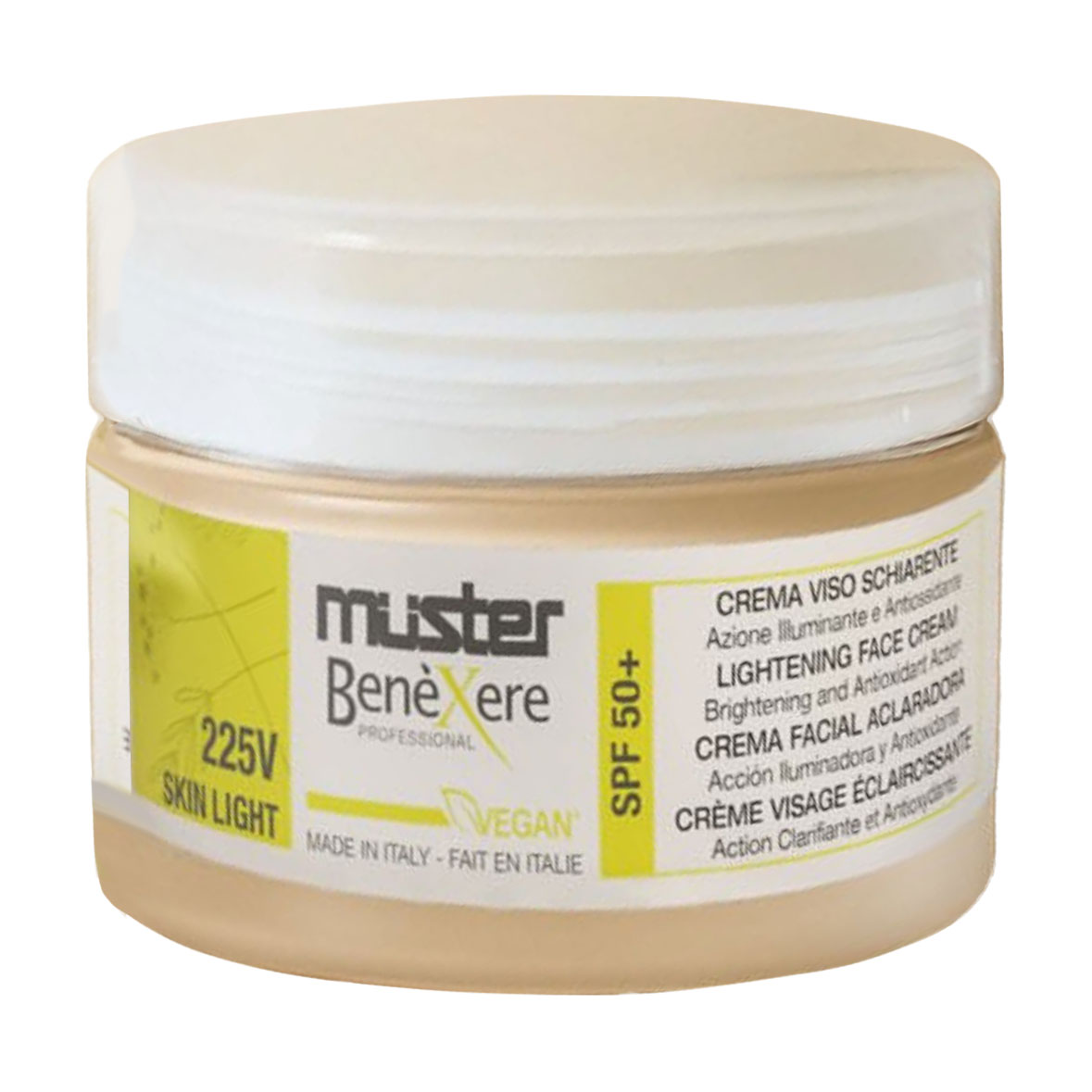 Освітлювальний крем для обличчя Muster Benexere Professional 225V Skin Light Lightening Face Cream, SPF 50+, 50 мл