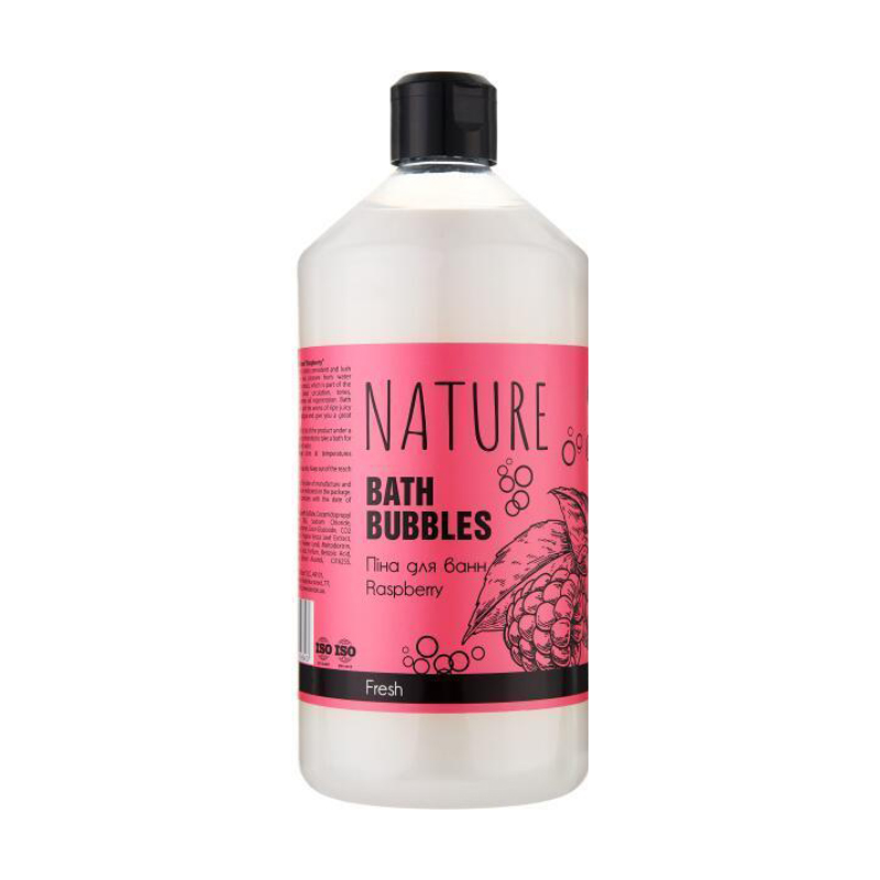 Освіжальна піна для ванн Bioton Cosmetics Nature Bath Bubbles Малина, 900 мл