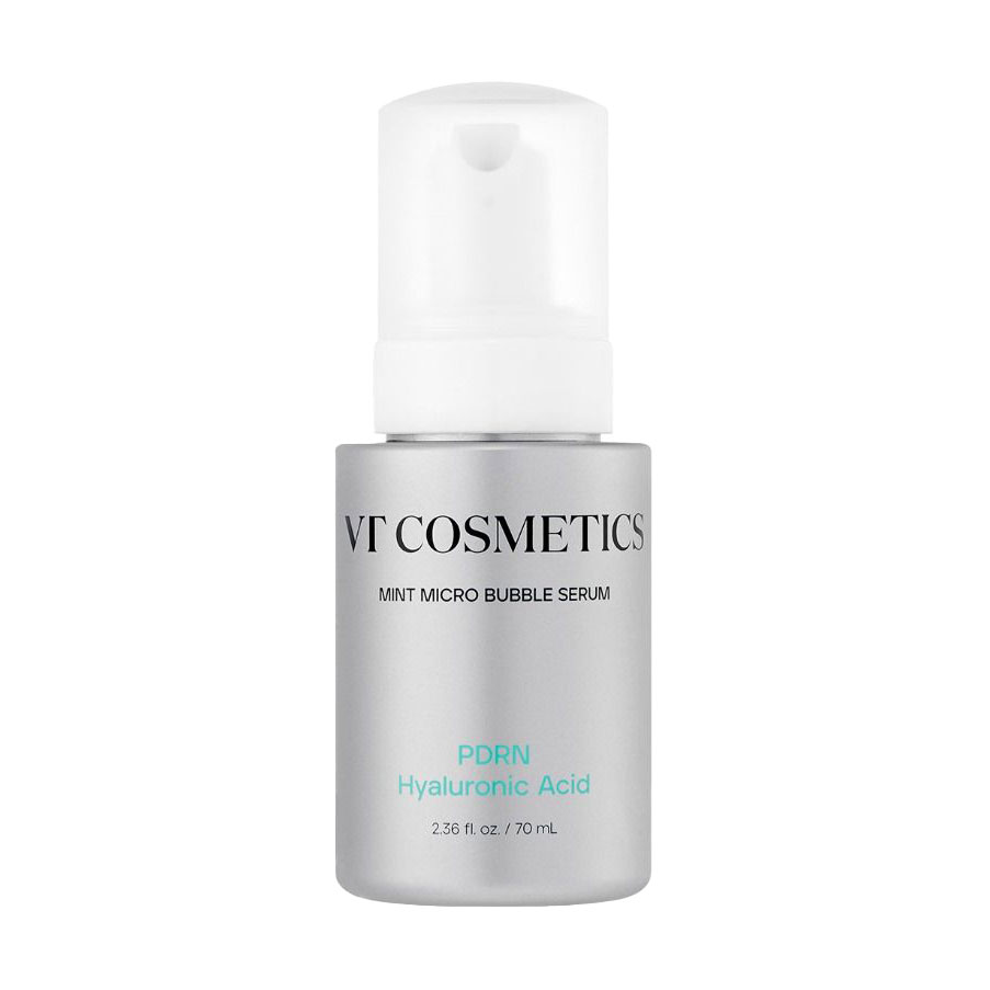 Освіжальна сироватка для обличчя VT Cosmetics PDRN Hyaluronic Acid Mint Micro Bubble Serum з PDRN та гіалуроновою кислотою, 70 мл