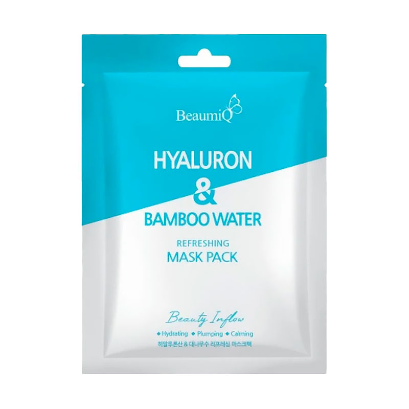 Освіжальна тканинна маска для обличчя BeaumiQ Hyaluron &amp; Bamboo Water Refreshing Mask Pack з гіалурону та бамбукового екстракту, 23 мл