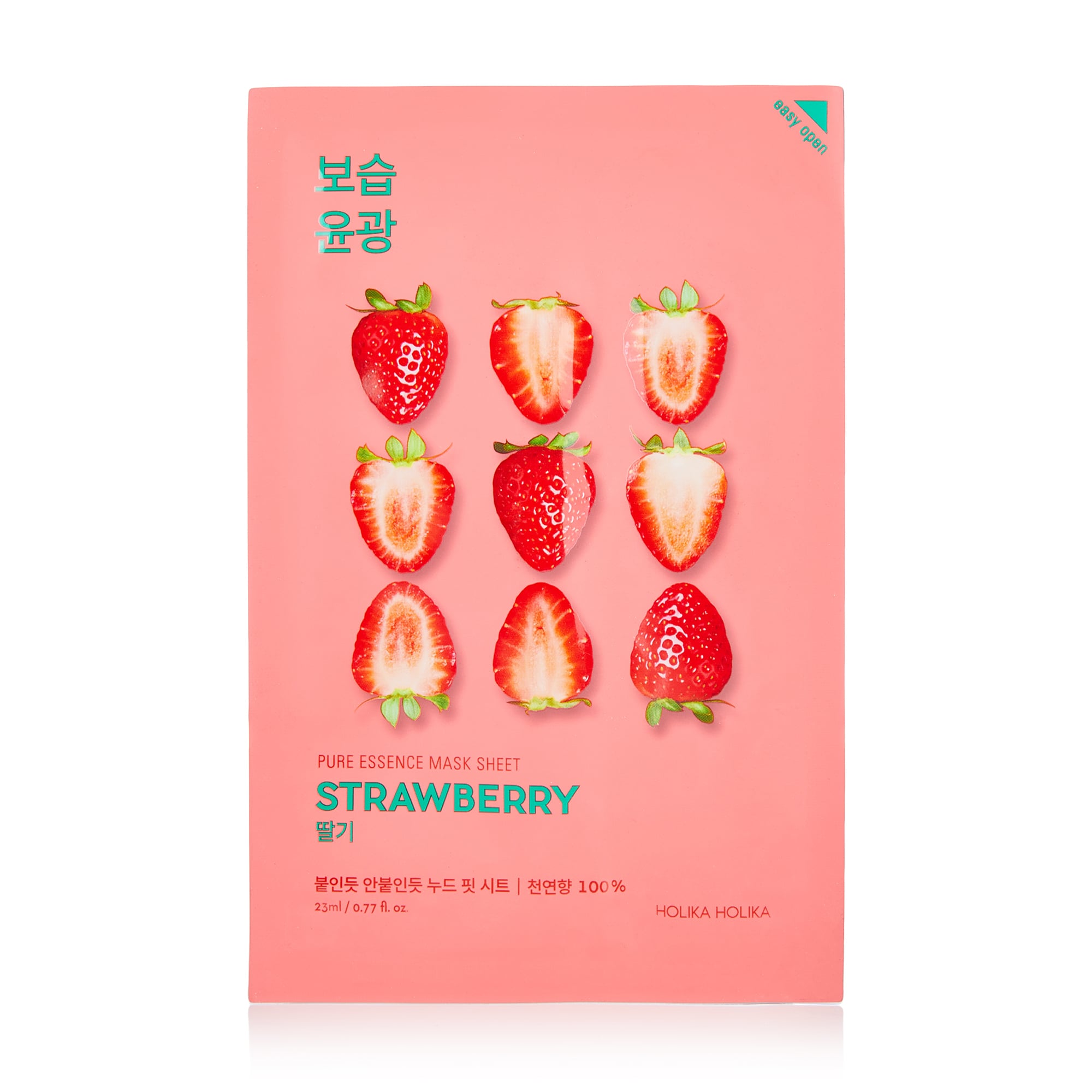 Освіжальна тканинна маска для обличчя Holika Holika Pure Essence Mask Strawberry Полуниця, 23 мл