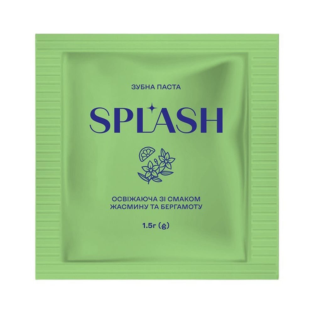 Освіжальна зубна паста Splash зі смаком жасмину та бергамоту, 1.5 г (саше)