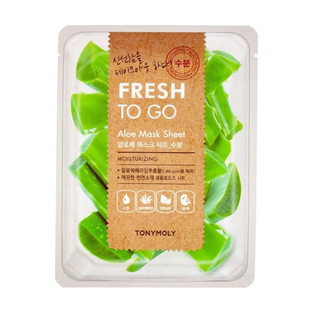Освіжаюча тканинна маска для обличчя Tony Moly Fresh To Go Mask Sheet Aloe з алое, 22 г