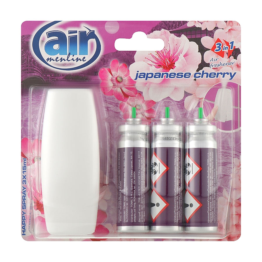 Освіжувач повітря Air Menline Japanese Cherry (диспенсер, 1 шт + аплікатор, 3*15 мл)